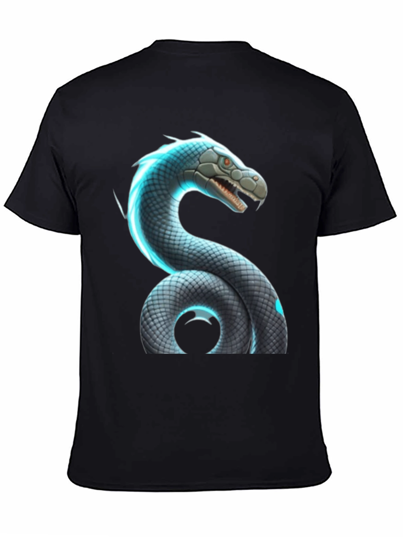 Snake Graphic Tee - Cool Reptile Design Black Shirt