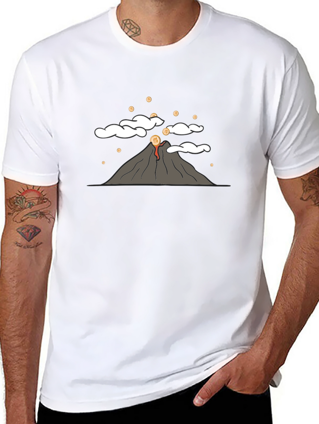 Volcano Coin T-Shirt - Erupting Style