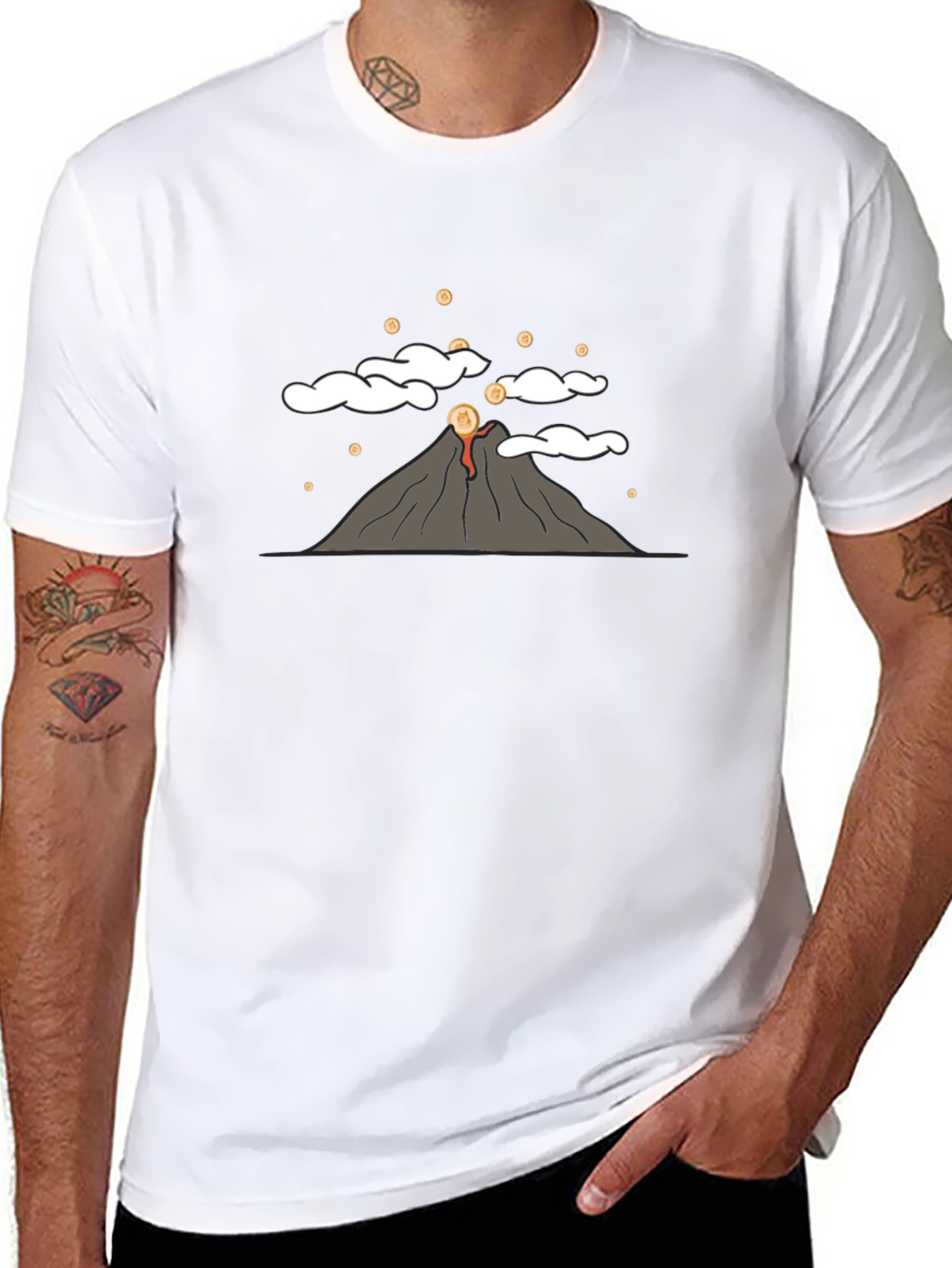 Volcano Coin T-Shirt - Erupting Style