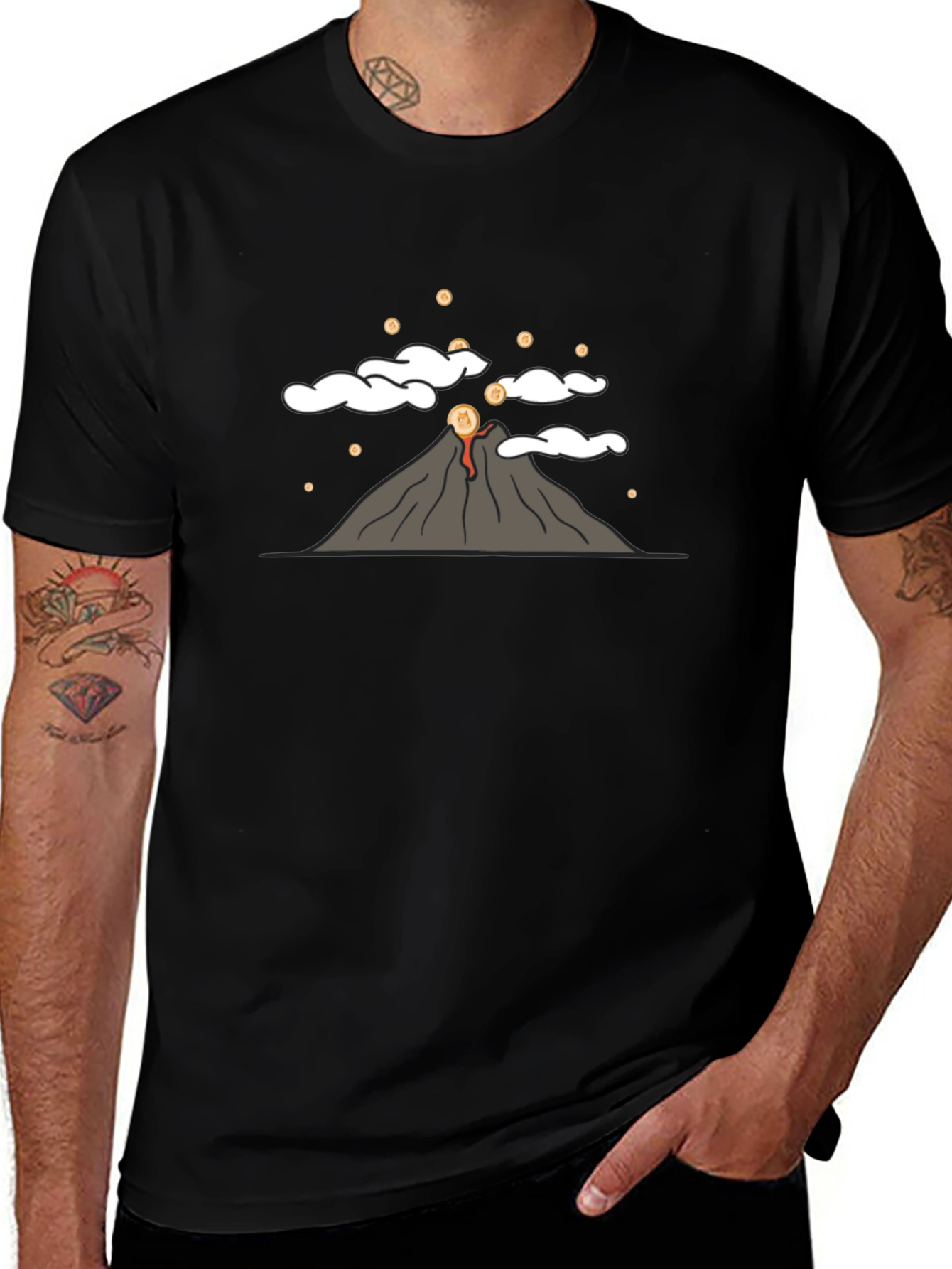 Volcano Coin T-Shirt - Erupting Style