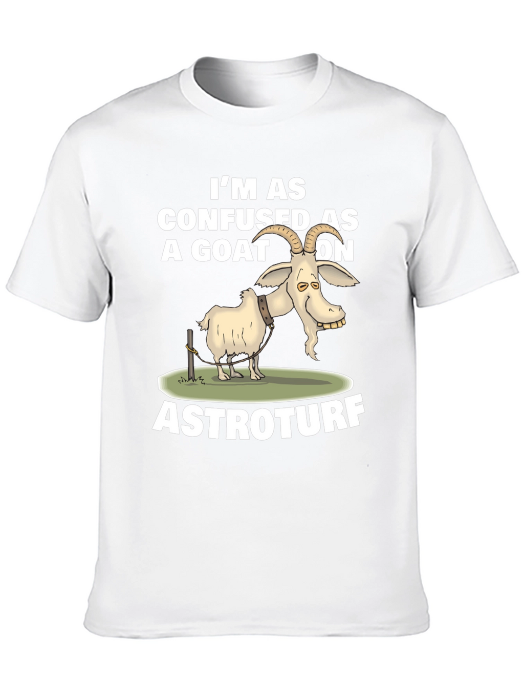 Confused Goat on Astroturf Graphic T-Shirt