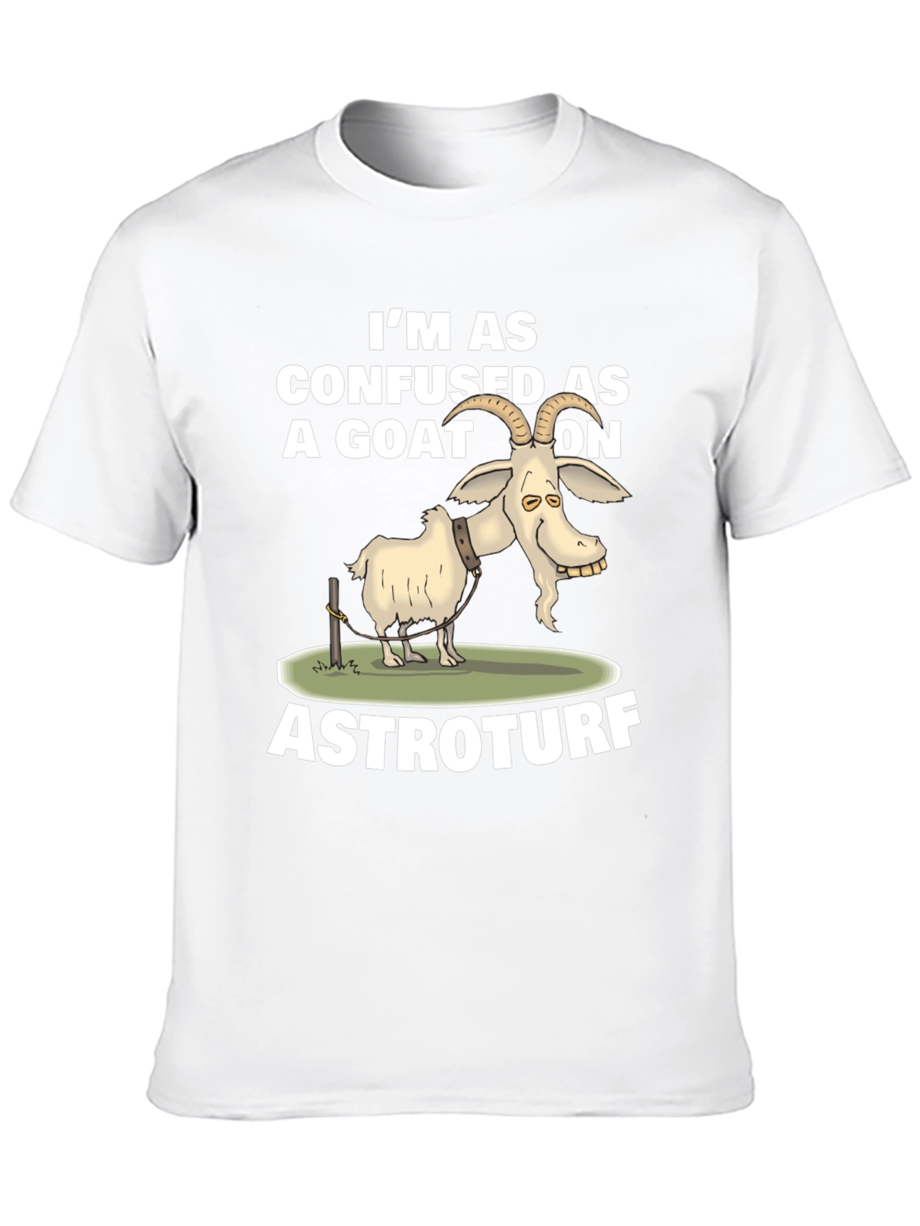 Confused Goat on Astroturf Graphic T-Shirt