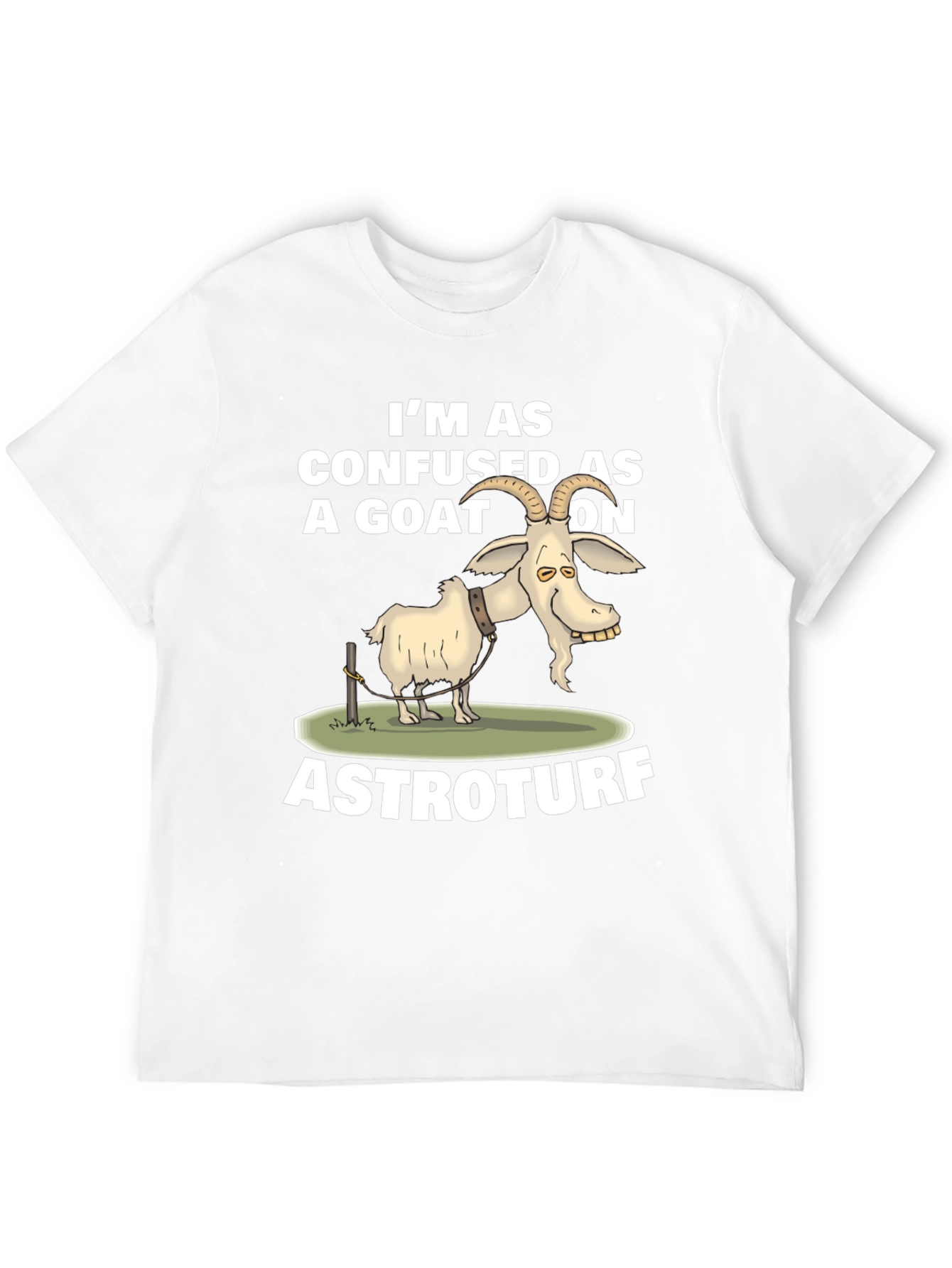 Confused Goat on Astroturf Graphic T-Shirt