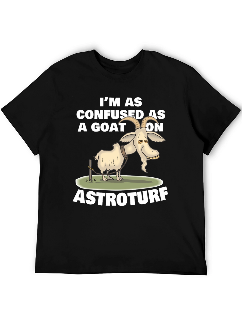Confused Goat on Astroturf Graphic T-Shirt