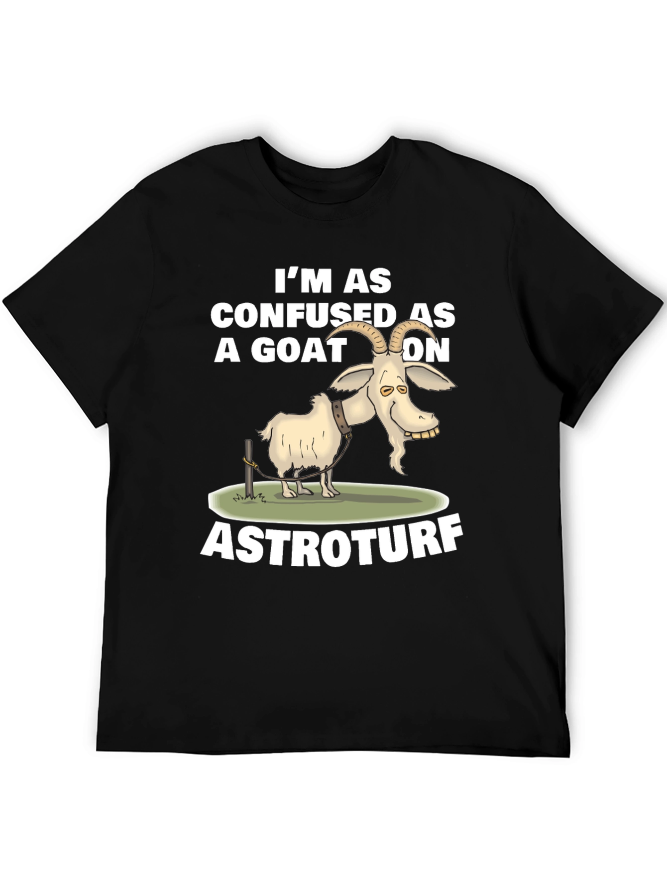 Confused Goat on Astroturf Graphic T-Shirt