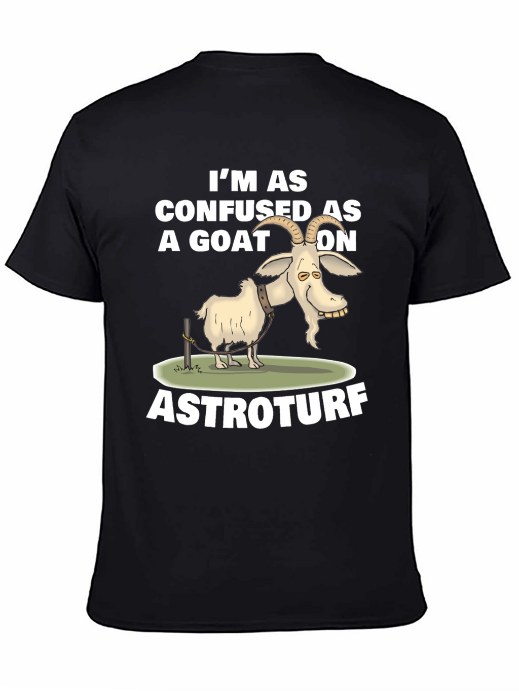 Confused Goat on Astroturf Graphic T-Shirt