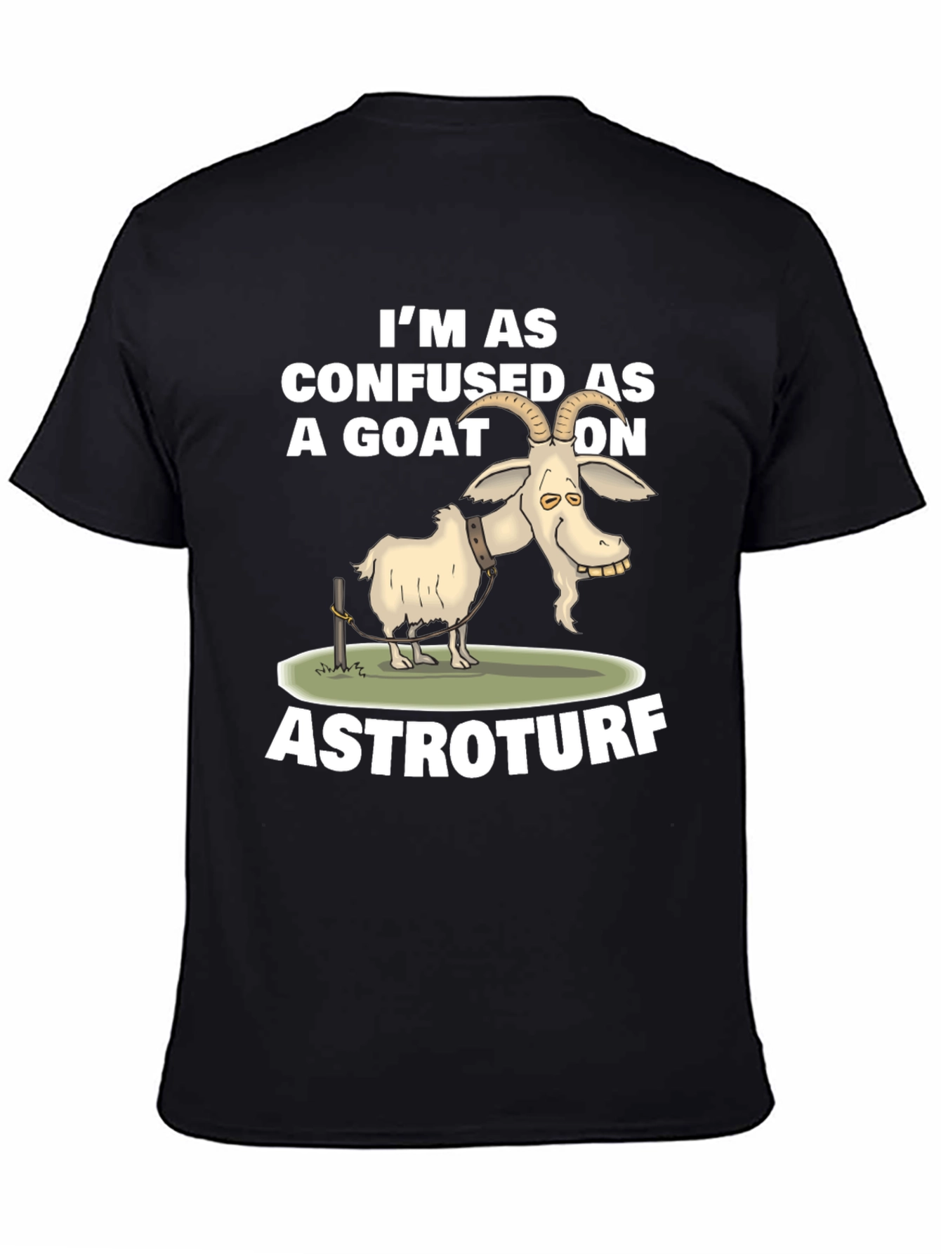 Confused Goat on Astroturf Graphic T-Shirt
