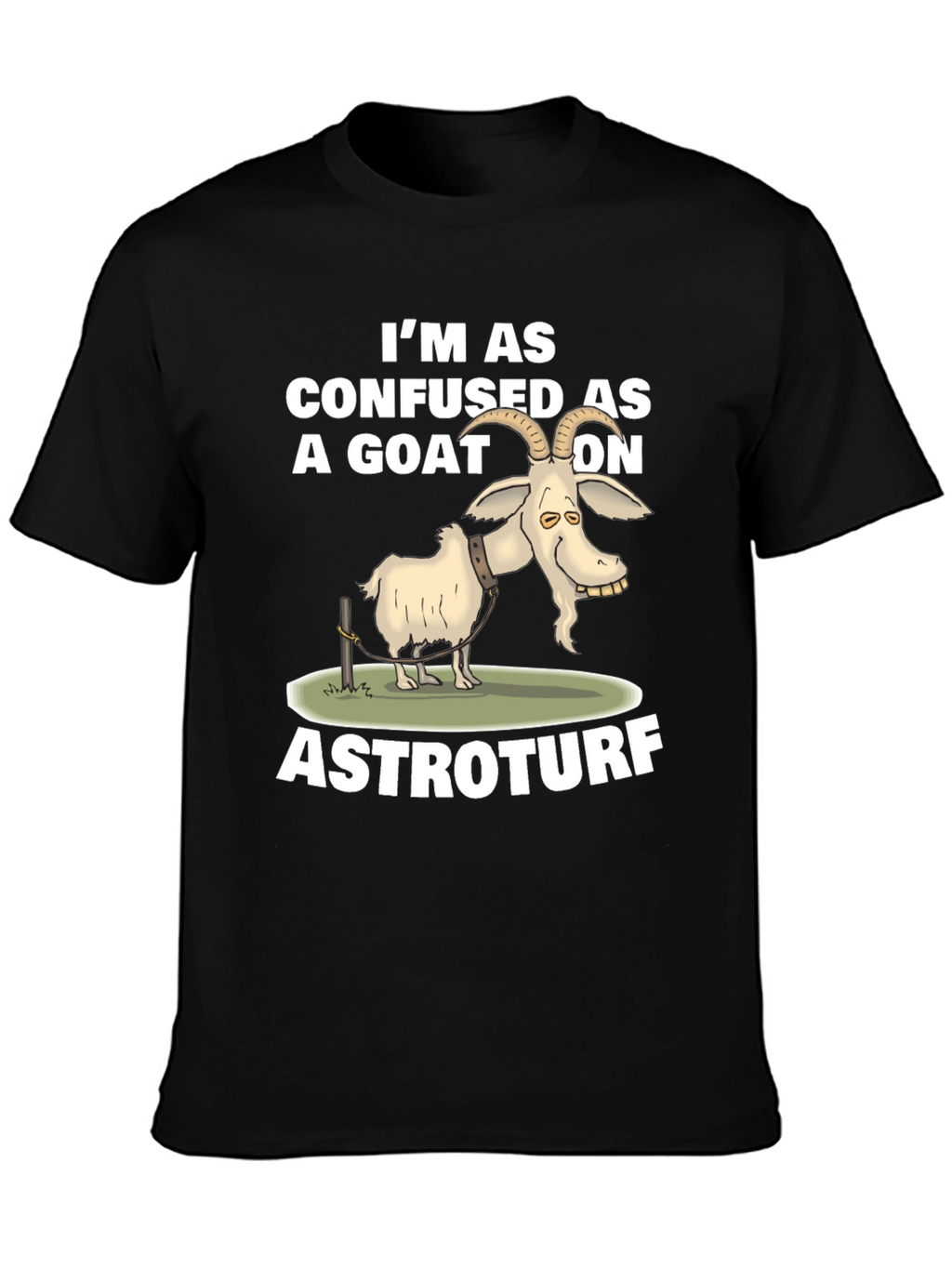 Confused Goat on Astroturf Graphic T-Shirt