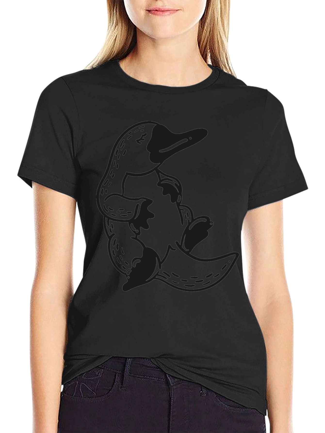 Black Platypus Graphic Tee - Casual Cotton T-Shirt