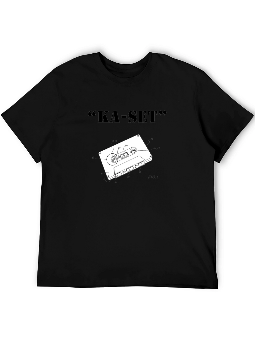Ka-Set Black T-Shirt - Retro Cassette Design