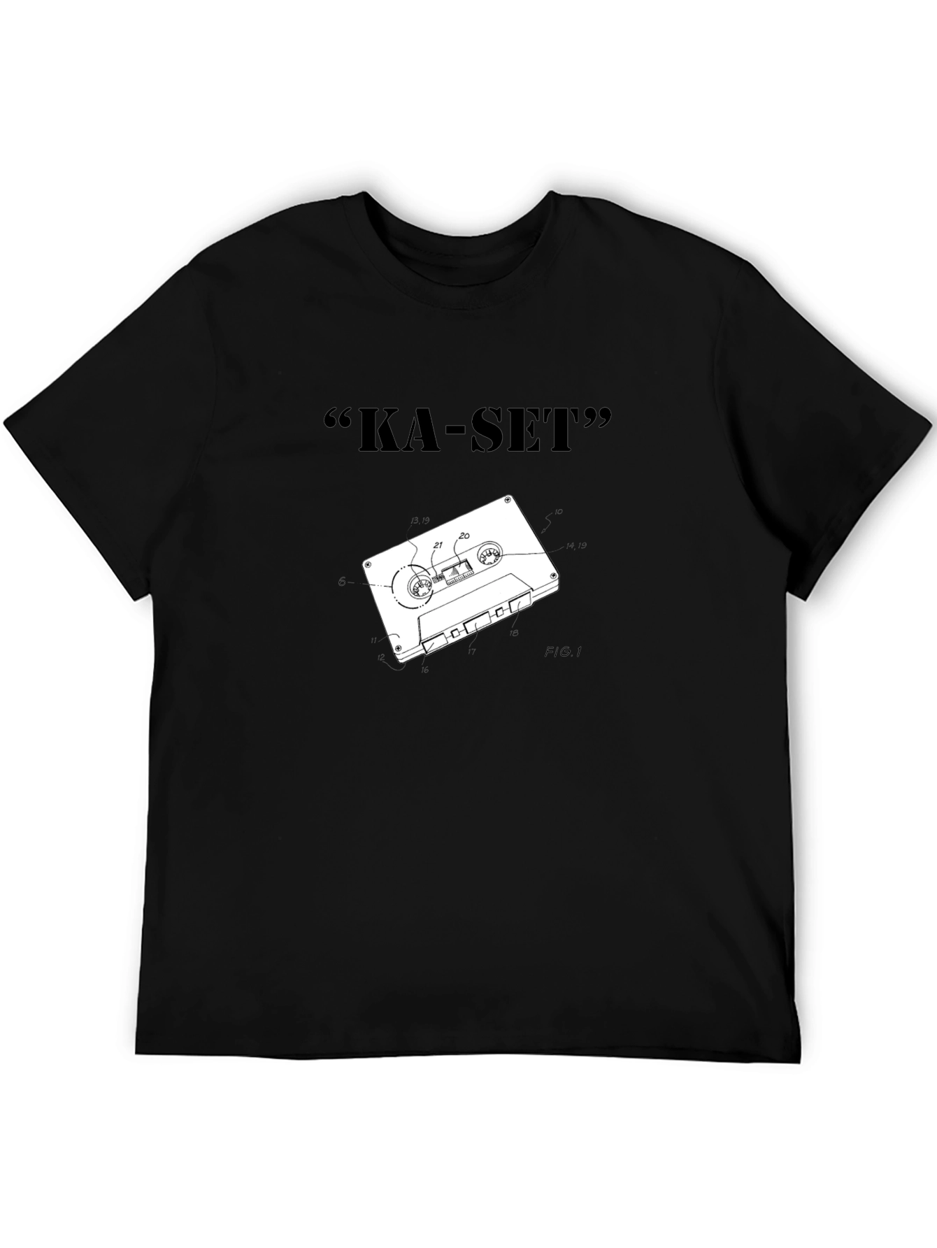 Ka-Set Black T-Shirt - Retro Cassette Design