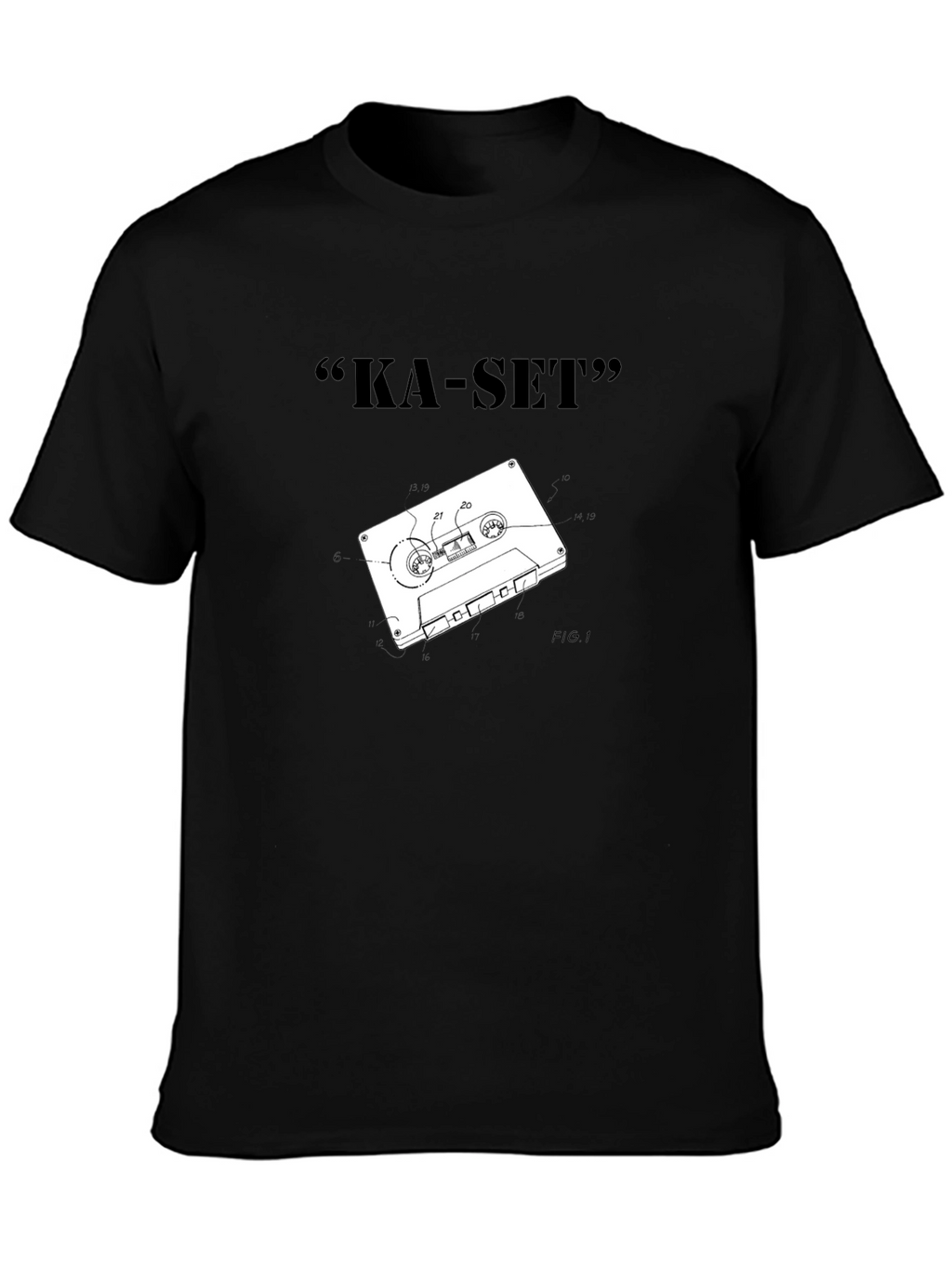 Ka-Set Black T-Shirt - Retro Cassette Design