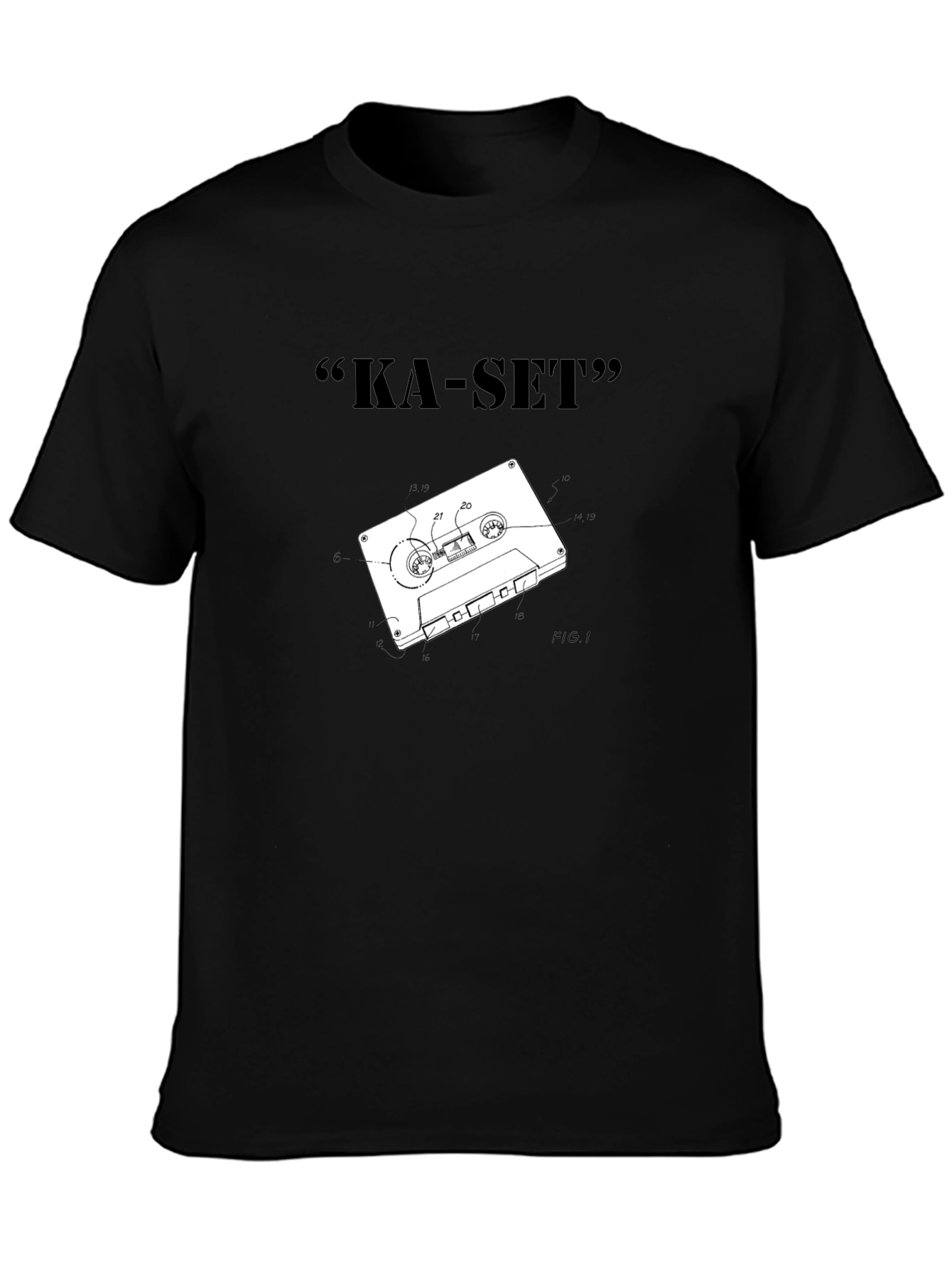 Ka-Set Black T-Shirt - Retro Cassette Design