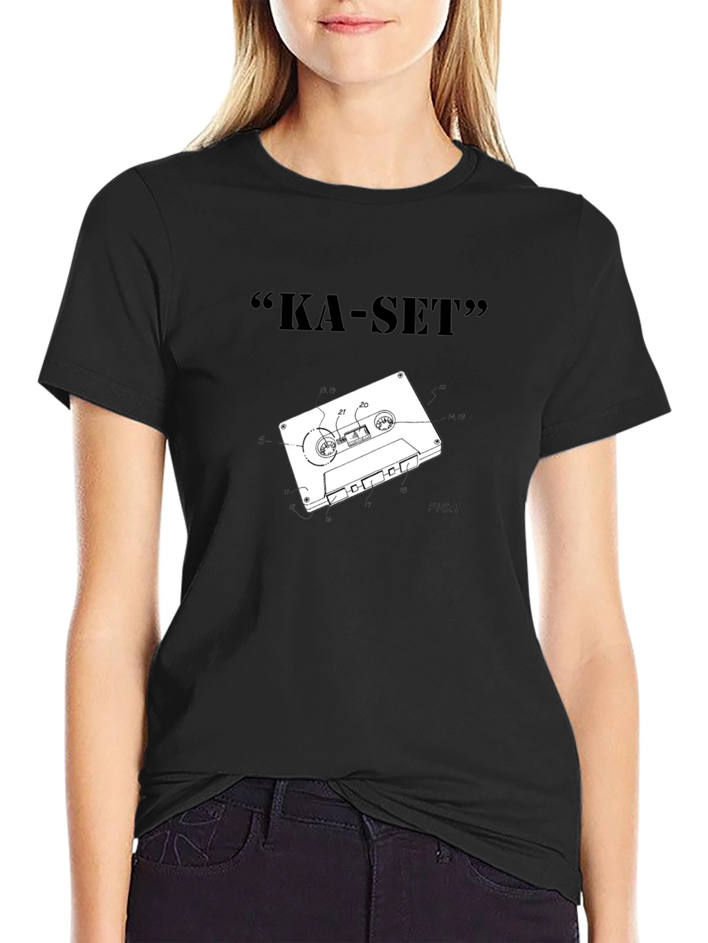 Ka-Set Black T-Shirt - Retro Cassette Design
