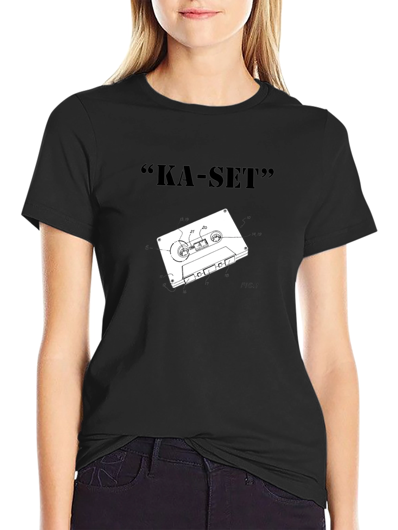 Ka-Set Black T-Shirt - Retro Cassette Design