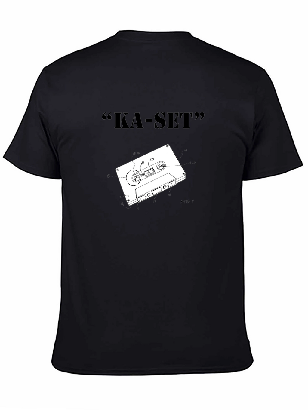 Ka-Set Black T-Shirt - Retro Cassette Design