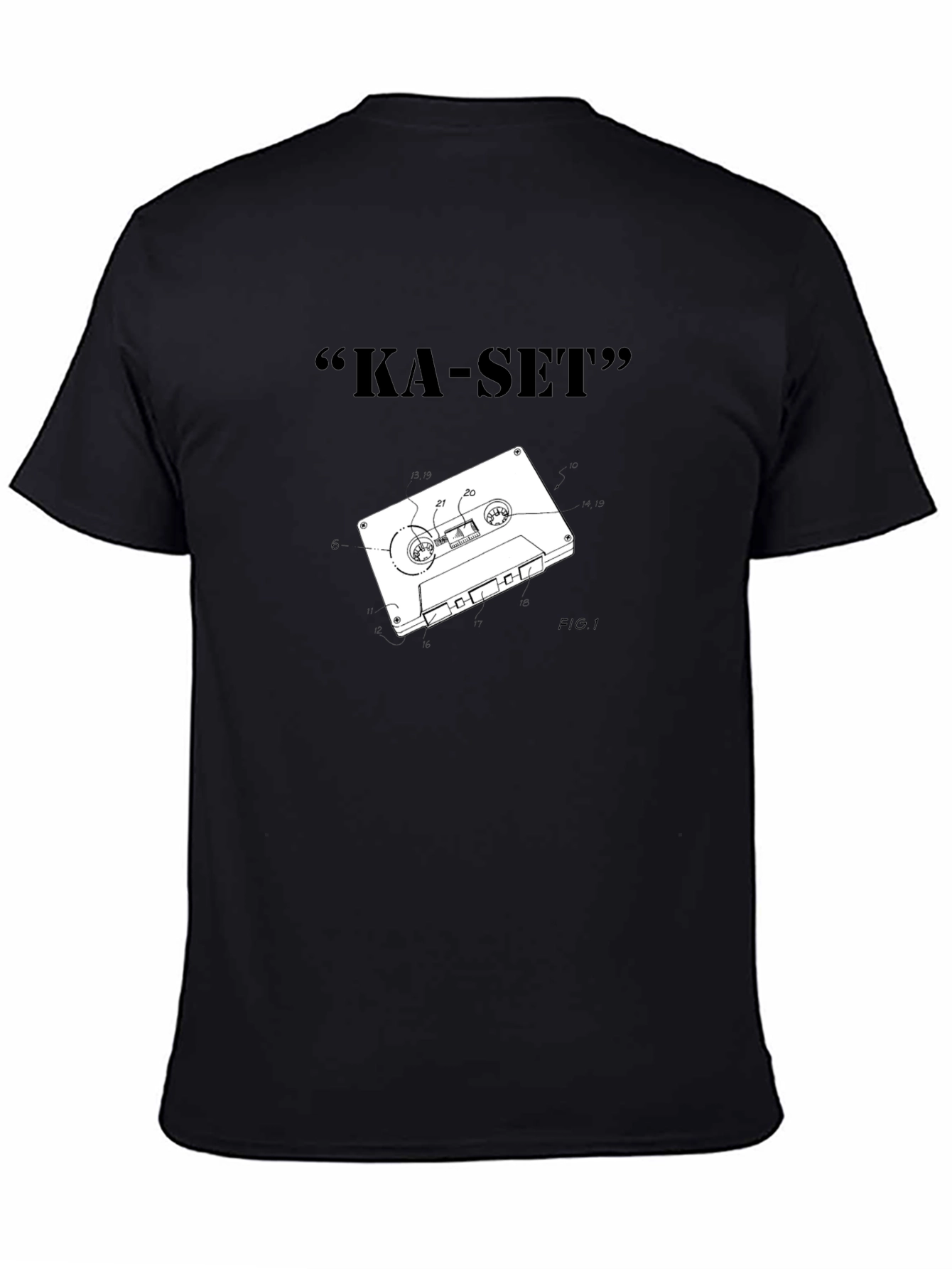 Ka-Set Black T-Shirt - Retro Cassette Design