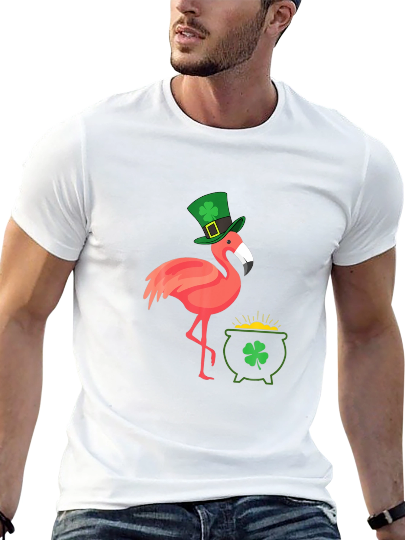 St. Patricks Day Flamingo Graphic Tee
