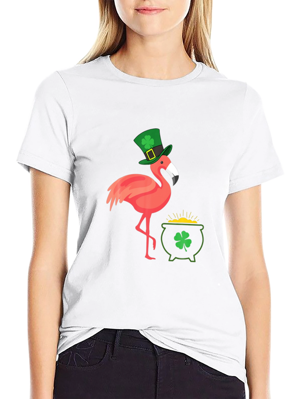 St. Patricks Day Flamingo Graphic Tee