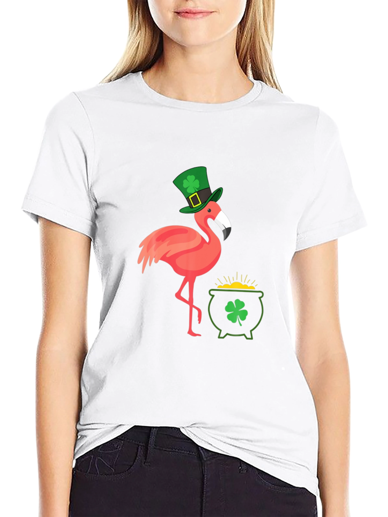 St. Patricks Day Flamingo Graphic Tee