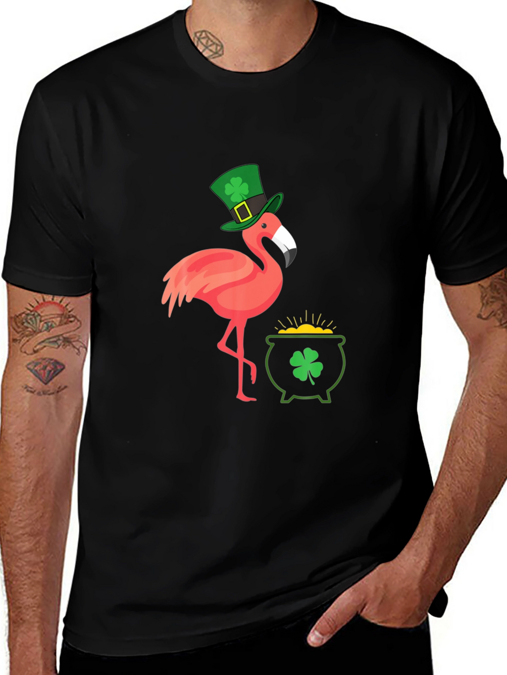 St. Patricks Day Flamingo Graphic Tee