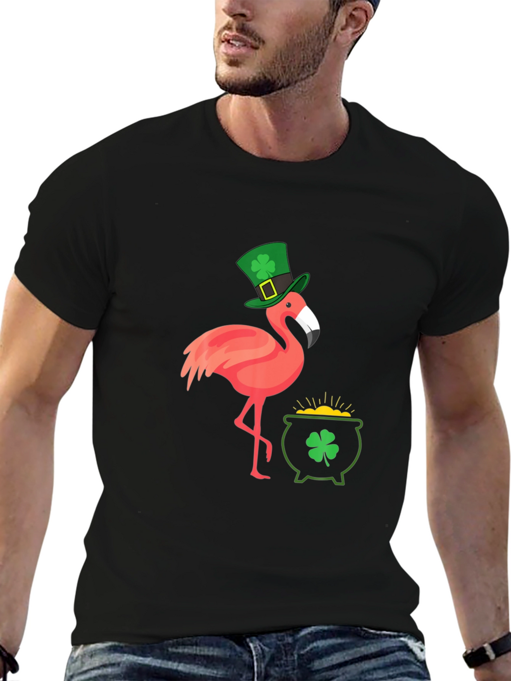 St. Patricks Day Flamingo Graphic Tee