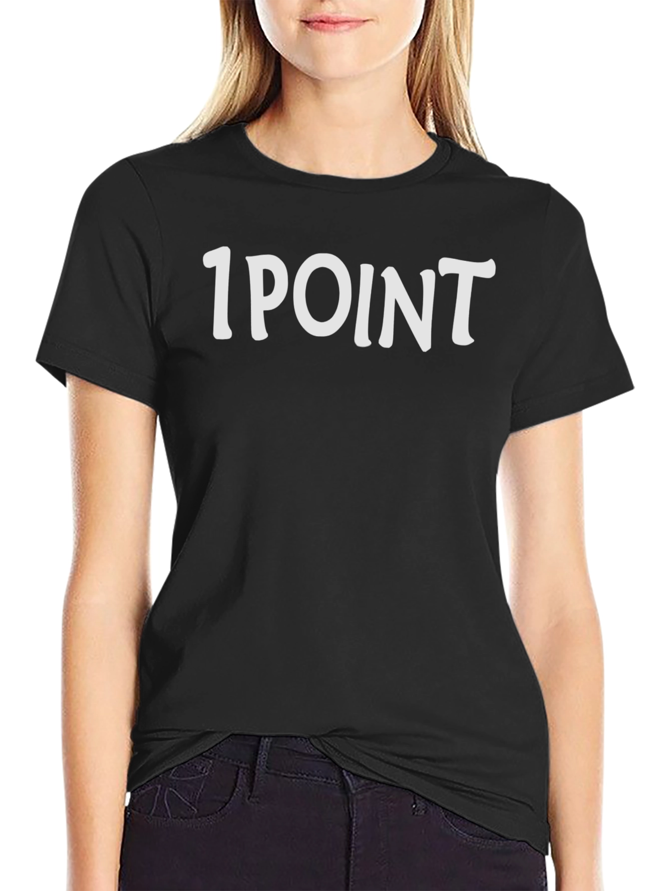 1 Point T-Shirt - Classic Black Cotton Tee