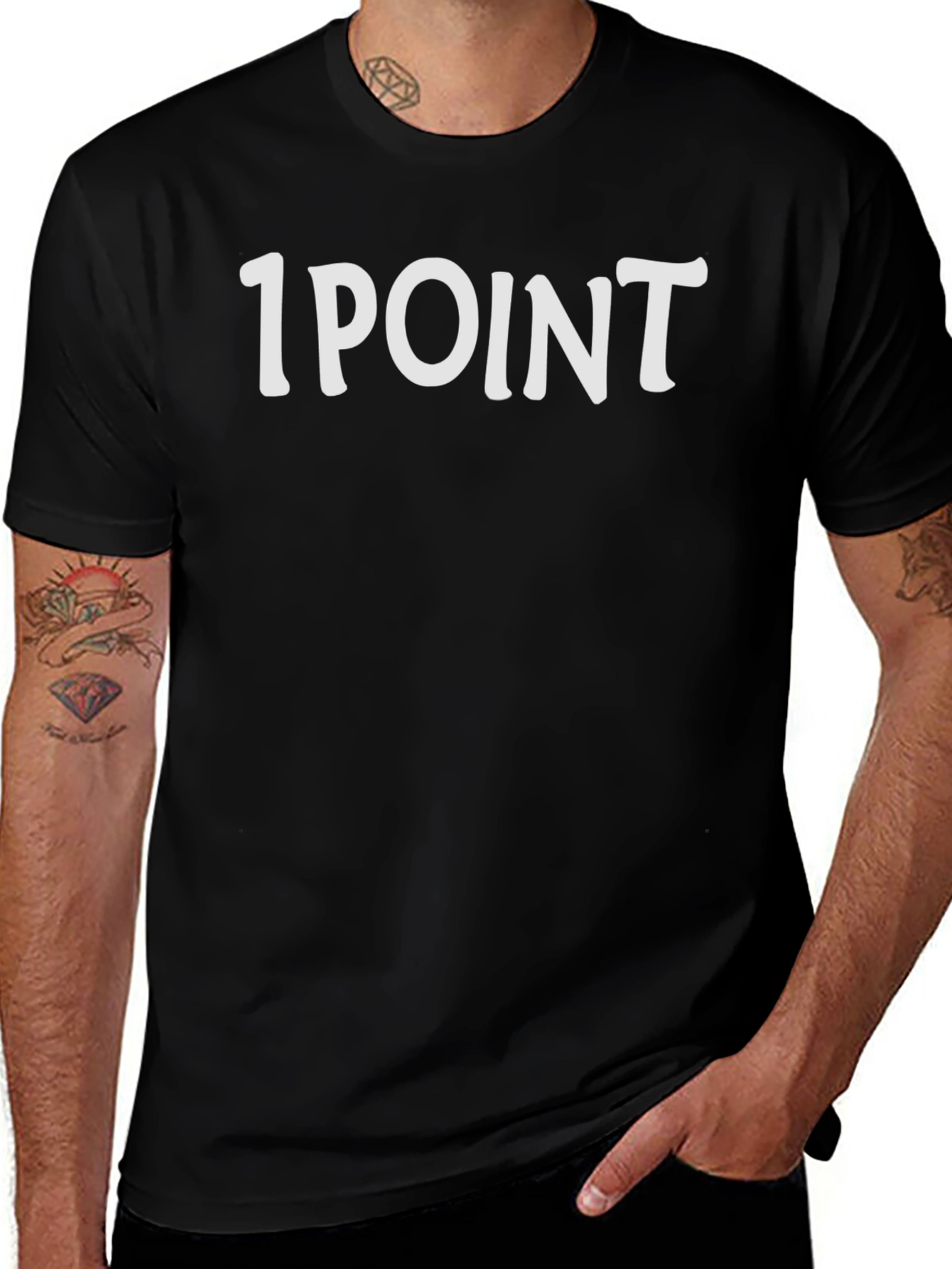1 Point T-Shirt - Classic Black Cotton Tee