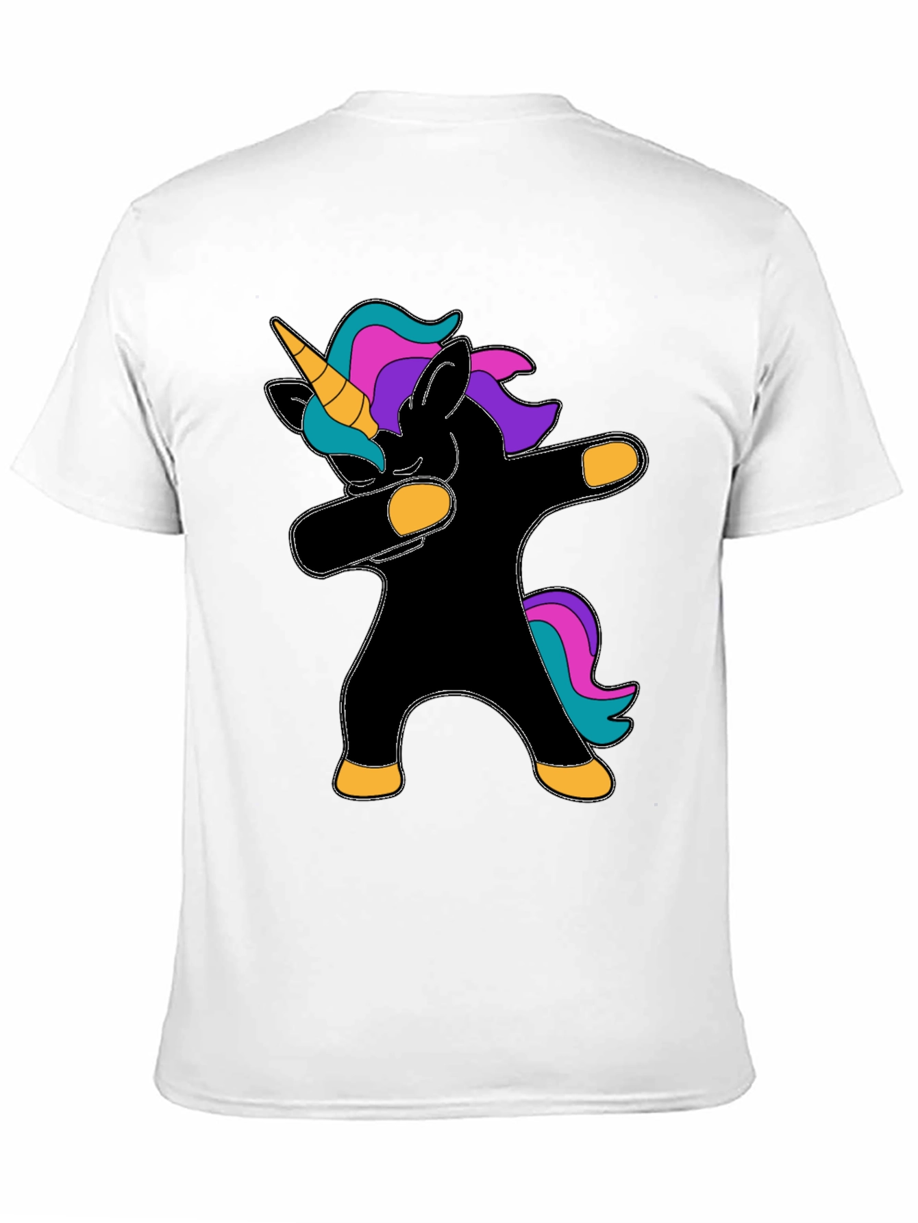 Dabbing Unicorn Graphic Tee - Black Cotton T-Shirt