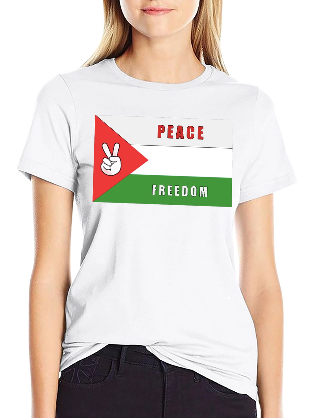 Peace & Freedom T-Shirt: Palestinian Flag Design