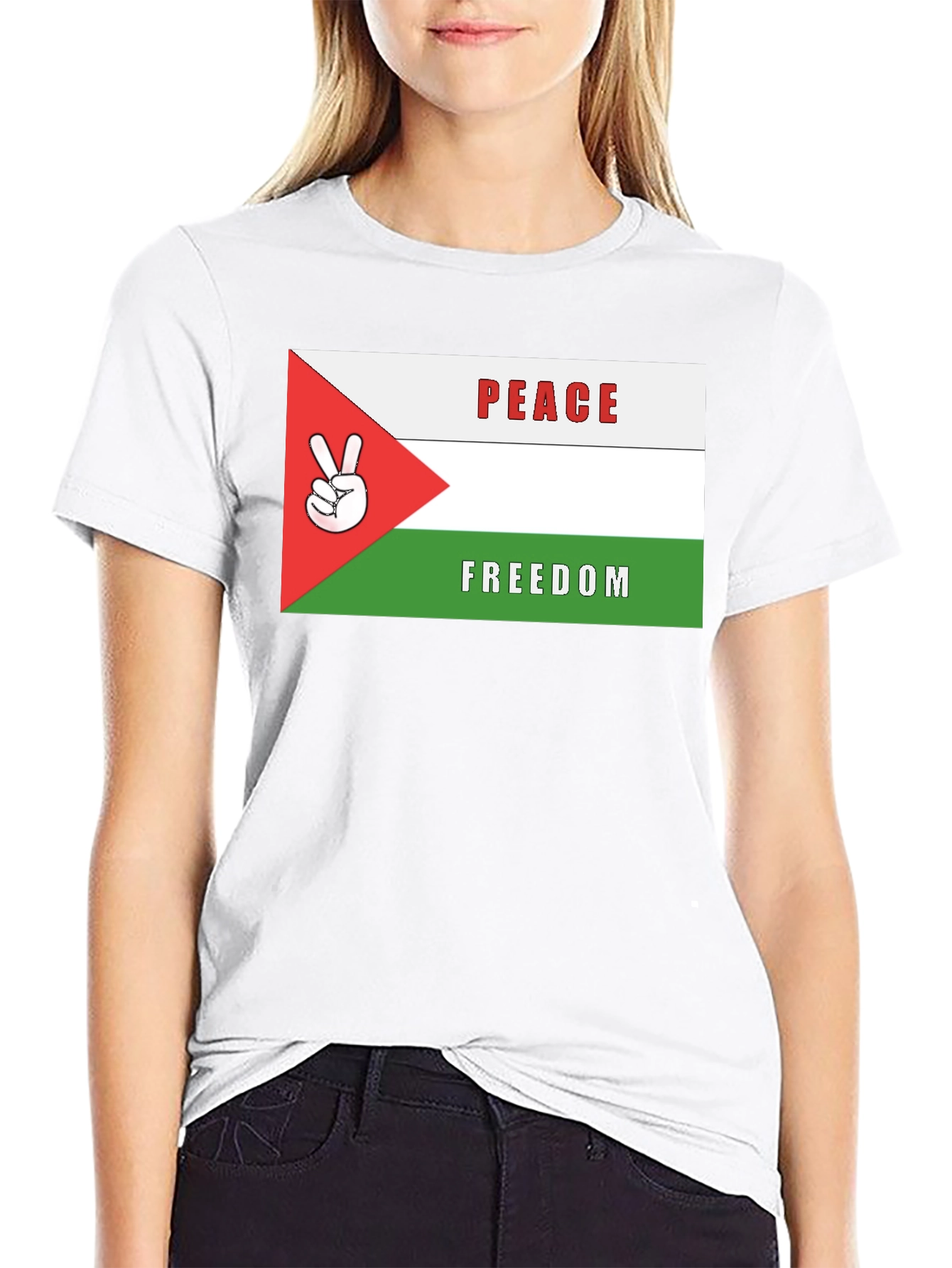 Peace & Freedom T-Shirt: Palestinian Flag Design