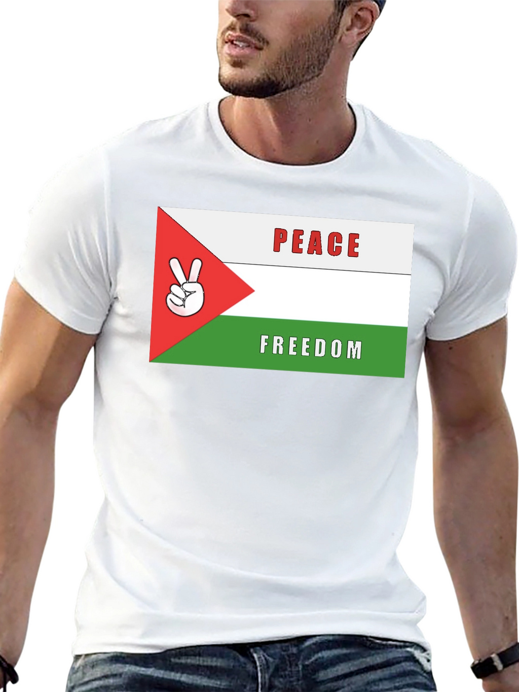 Peace & Freedom T-Shirt: Palestinian Flag Design