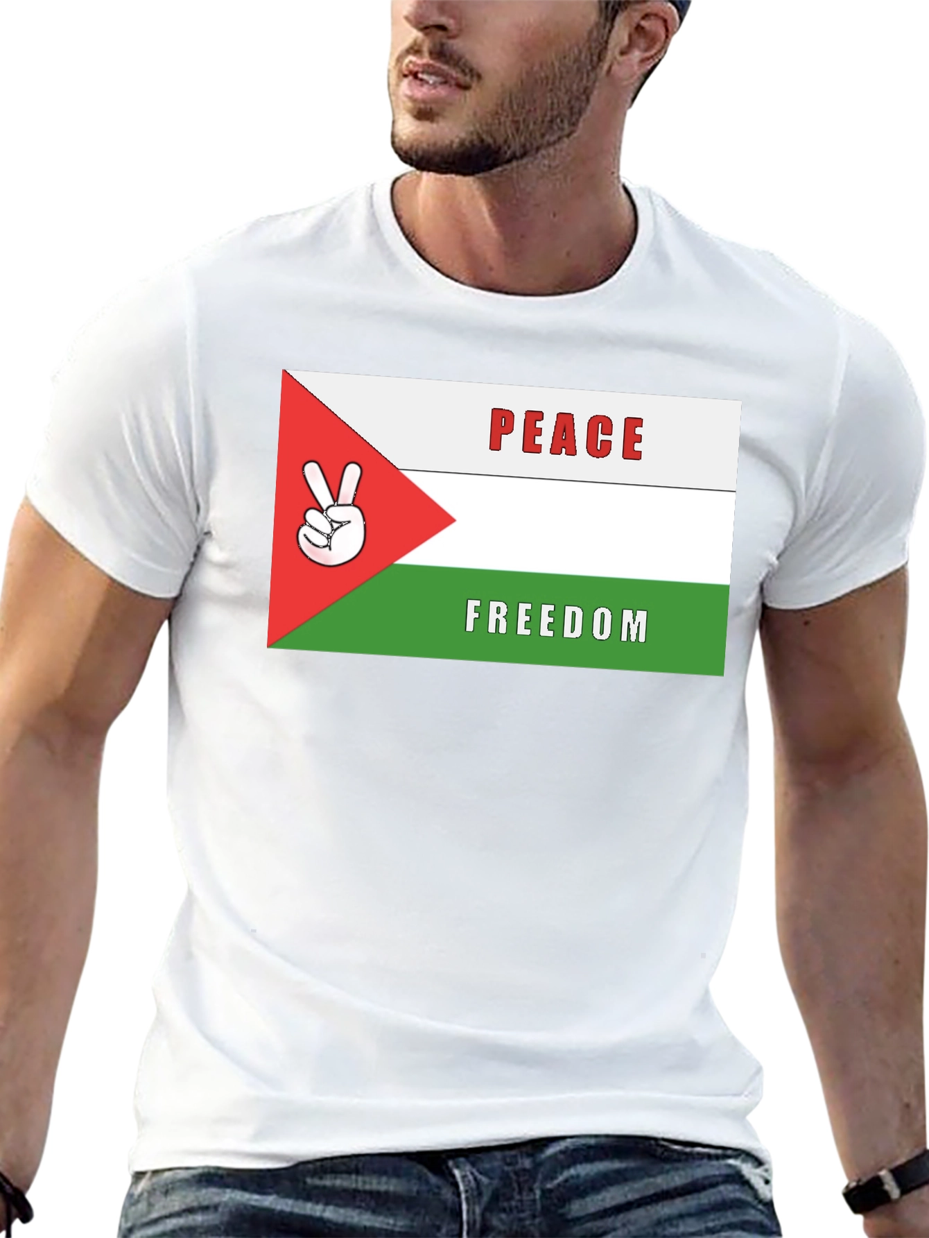 Peace & Freedom T-Shirt: Palestinian Flag Design