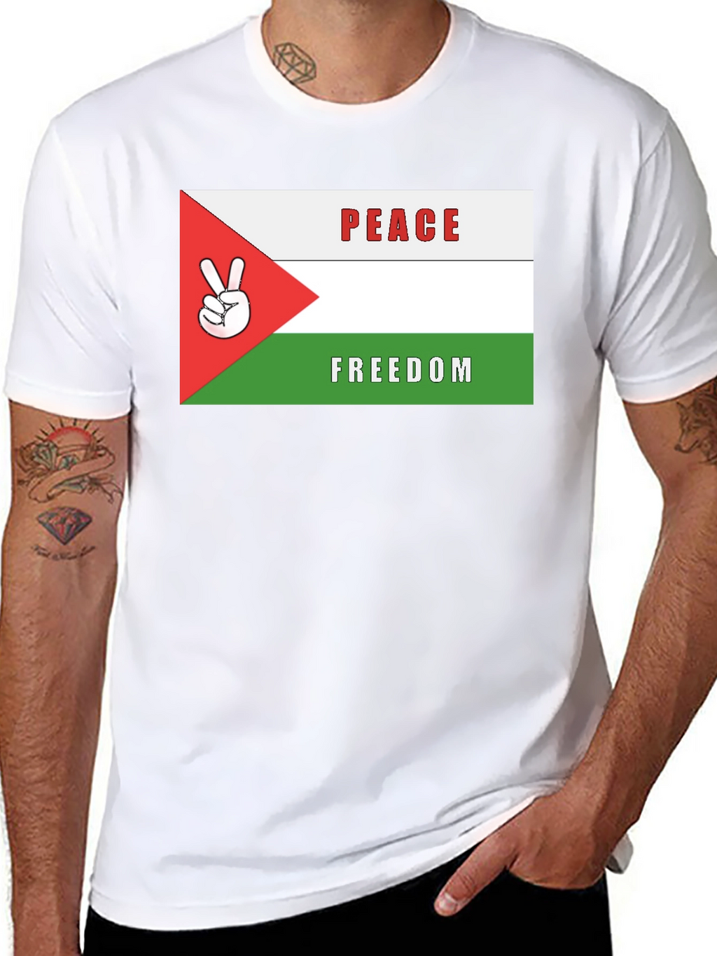 Peace & Freedom T-Shirt: Palestinian Flag Design
