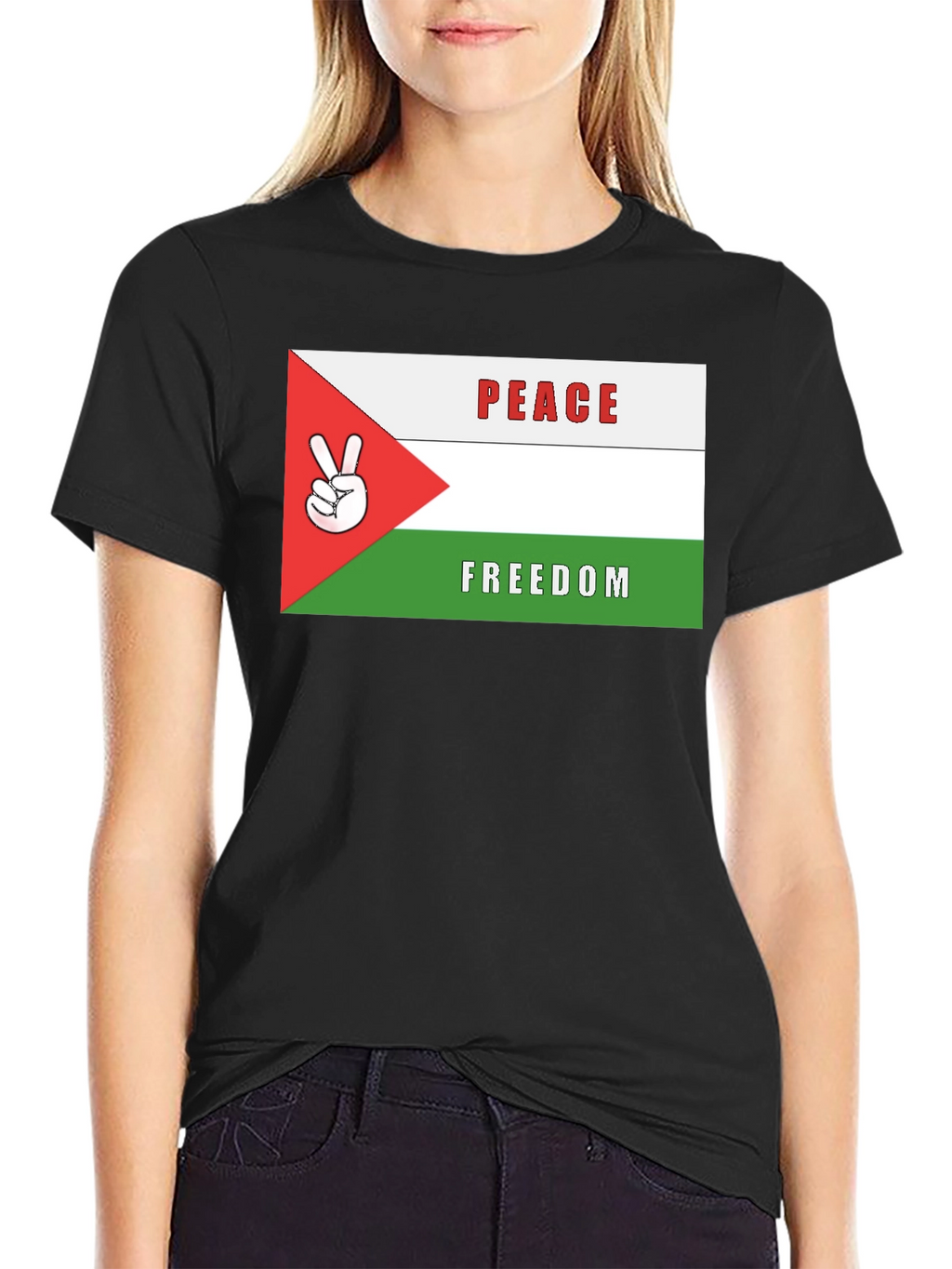 Peace & Freedom T-Shirt: Palestinian Flag Design