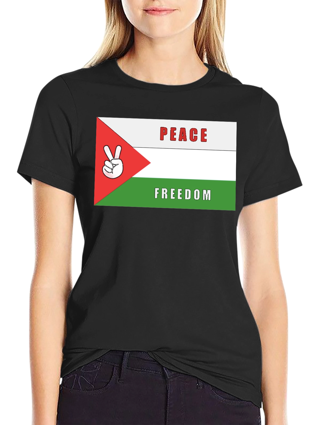 Peace & Freedom T-Shirt: Palestinian Flag Design