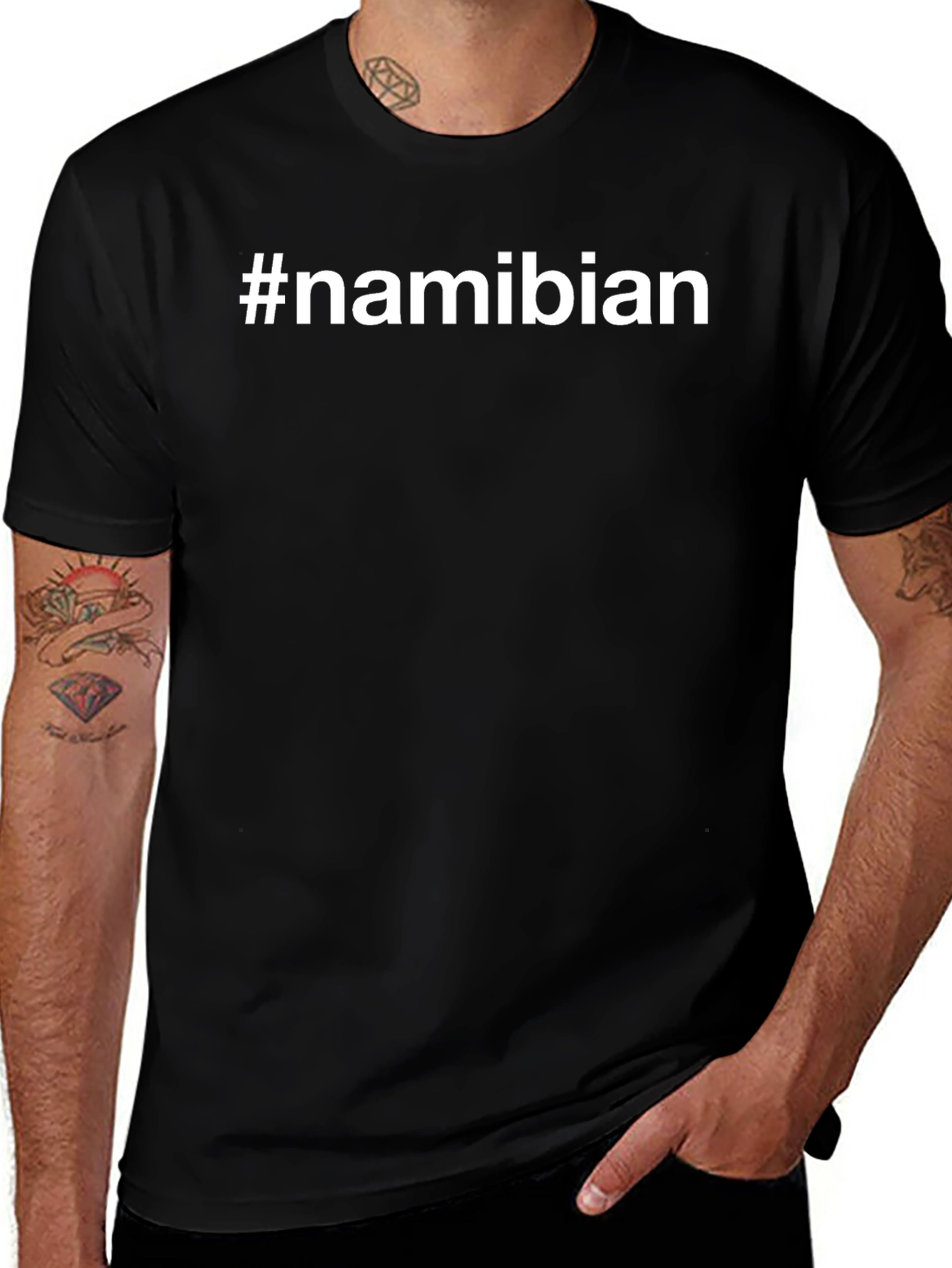 Namibian Pride Tee - Black Cotton Graphic T-Shirt