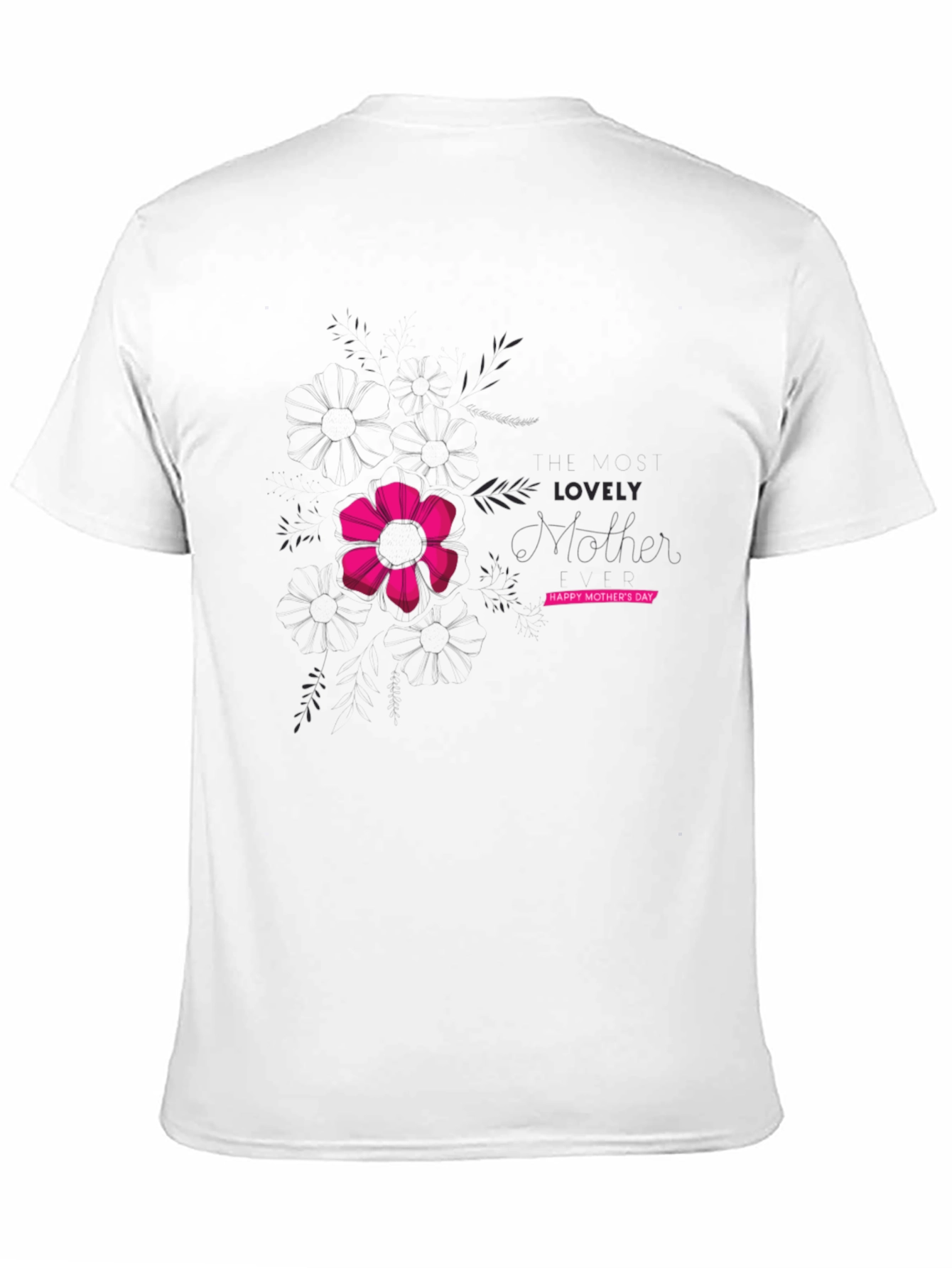 Lovely Mothers Day Black Graphic T-Shirt
