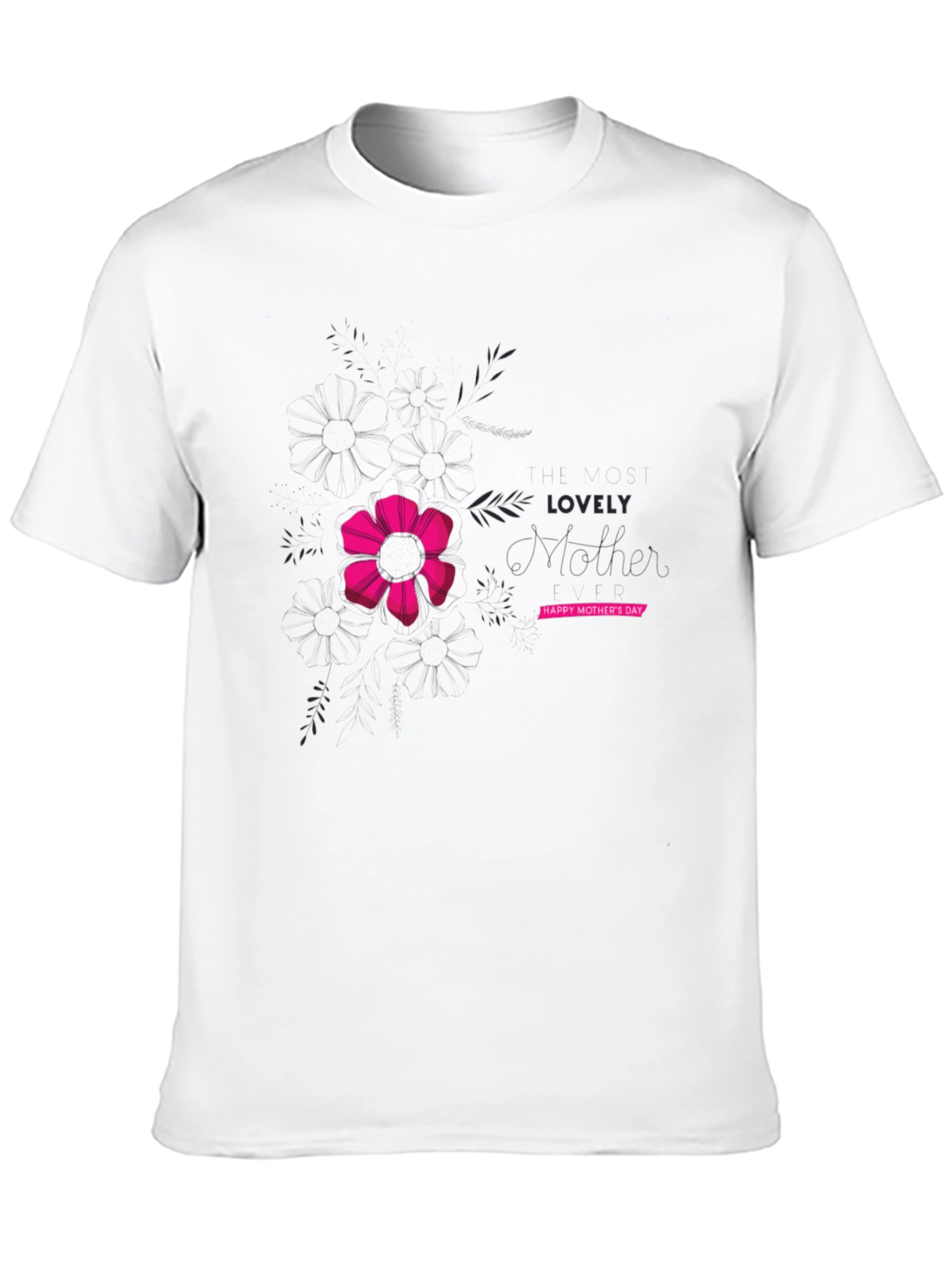 Lovely Mothers Day Black Graphic T-Shirt