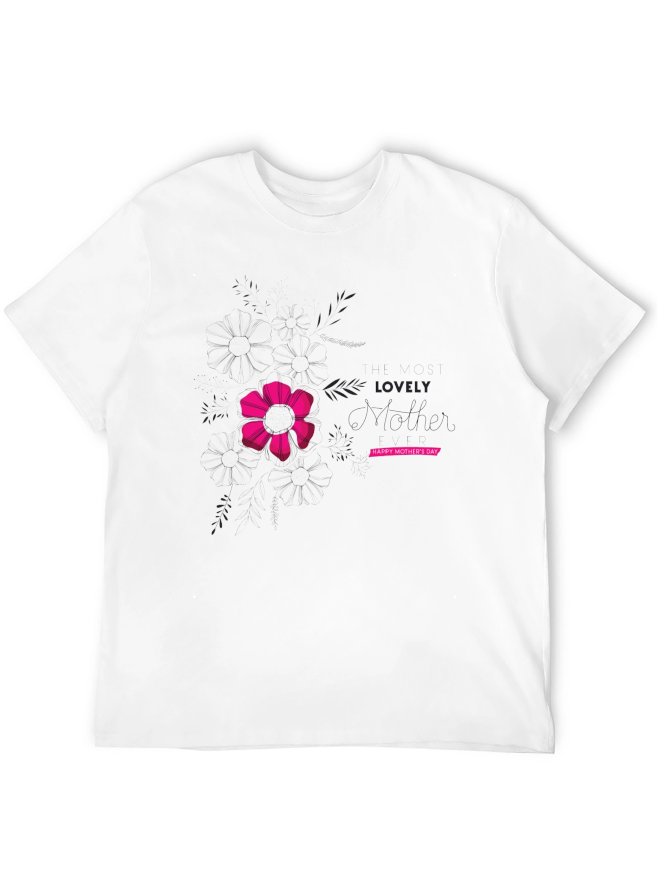 Lovely Mothers Day Black Graphic T-Shirt