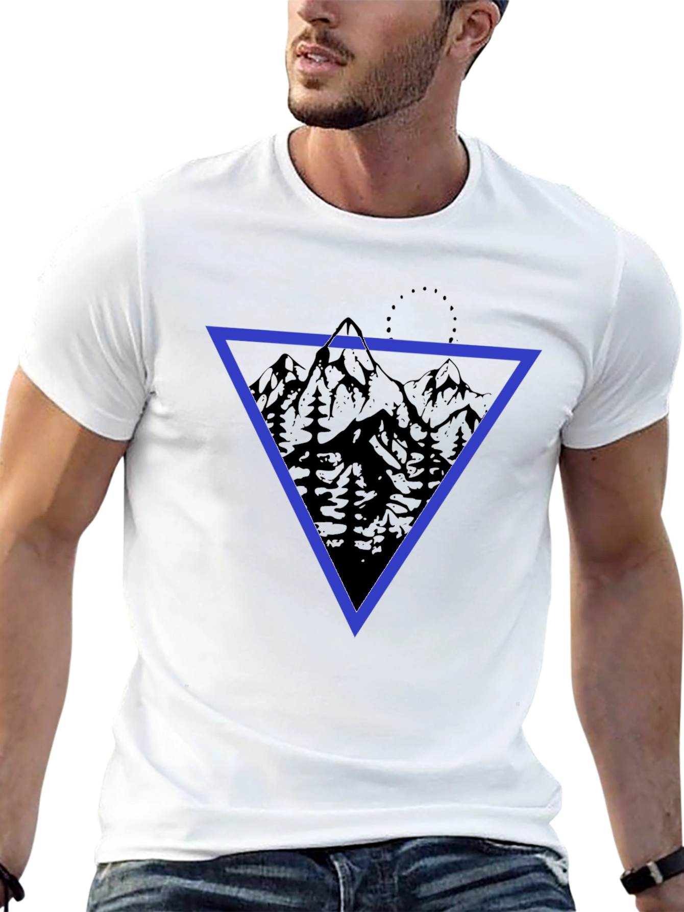 Geometric Mountain Print T-Shirt