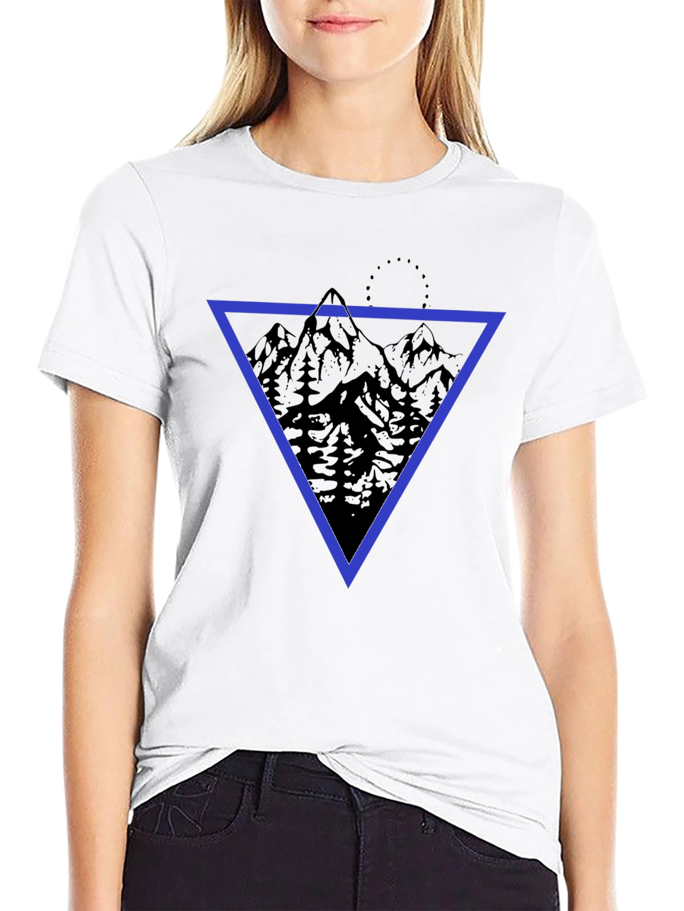 Geometric Mountain Print T-Shirt