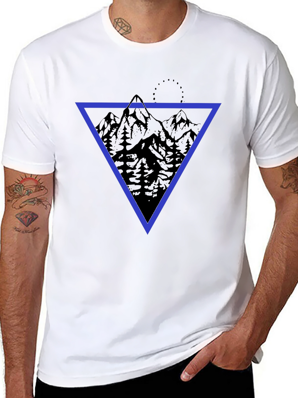 Geometric Mountain Print T-Shirt