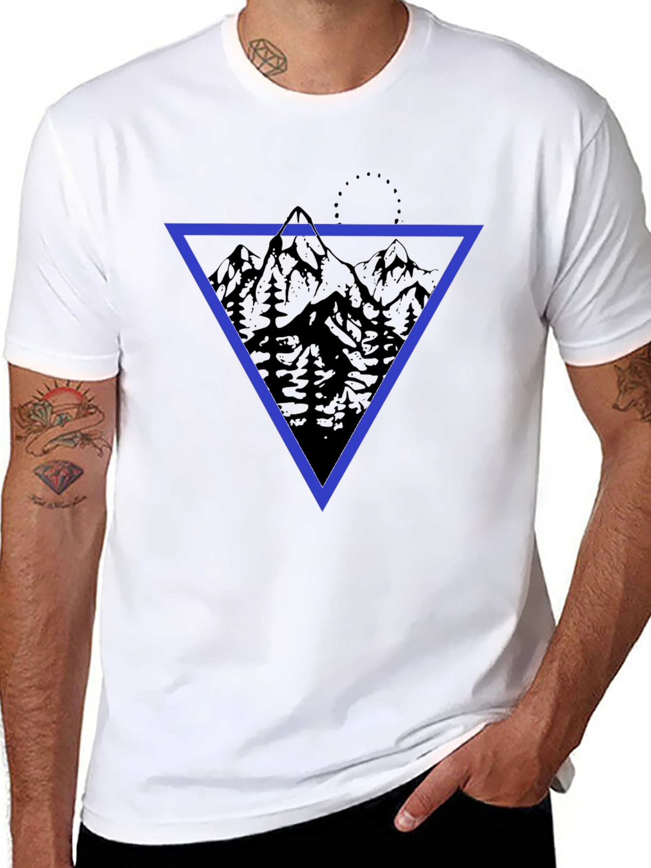 Geometric Mountain Print T-Shirt