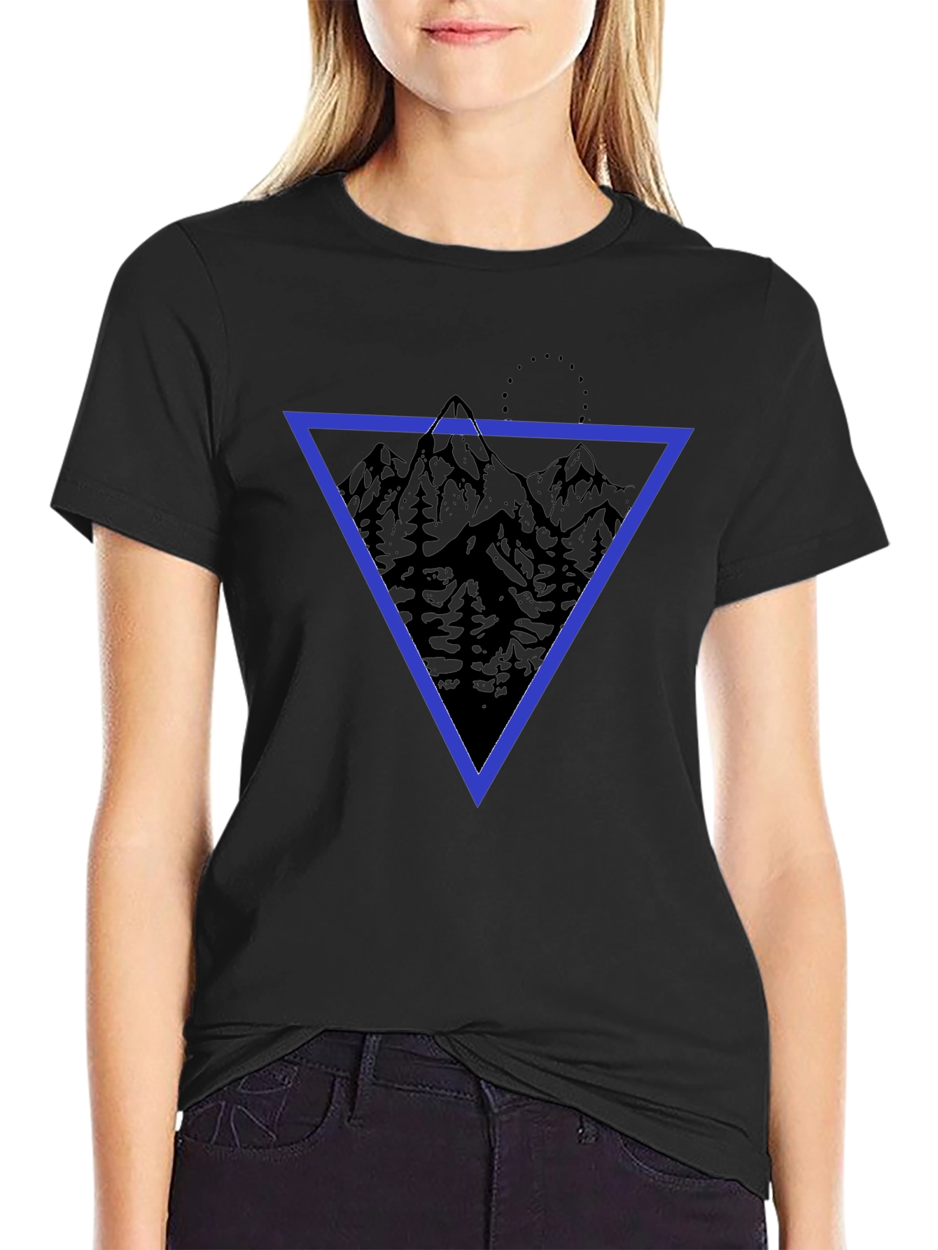 Geometric Mountain Print T-Shirt