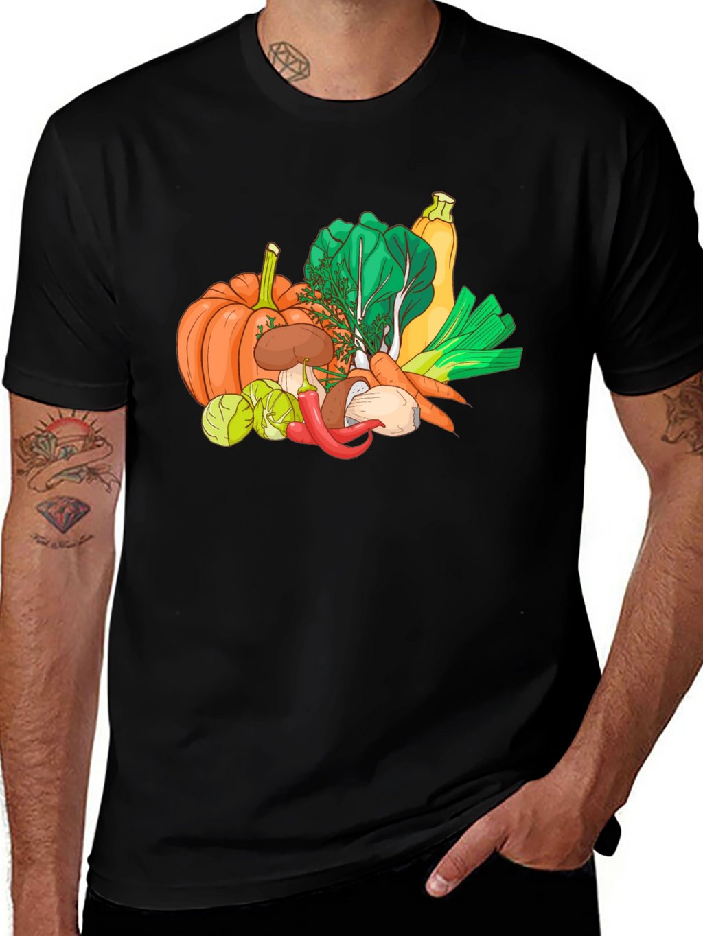 Vegetable Medley Graphic Tee - Black