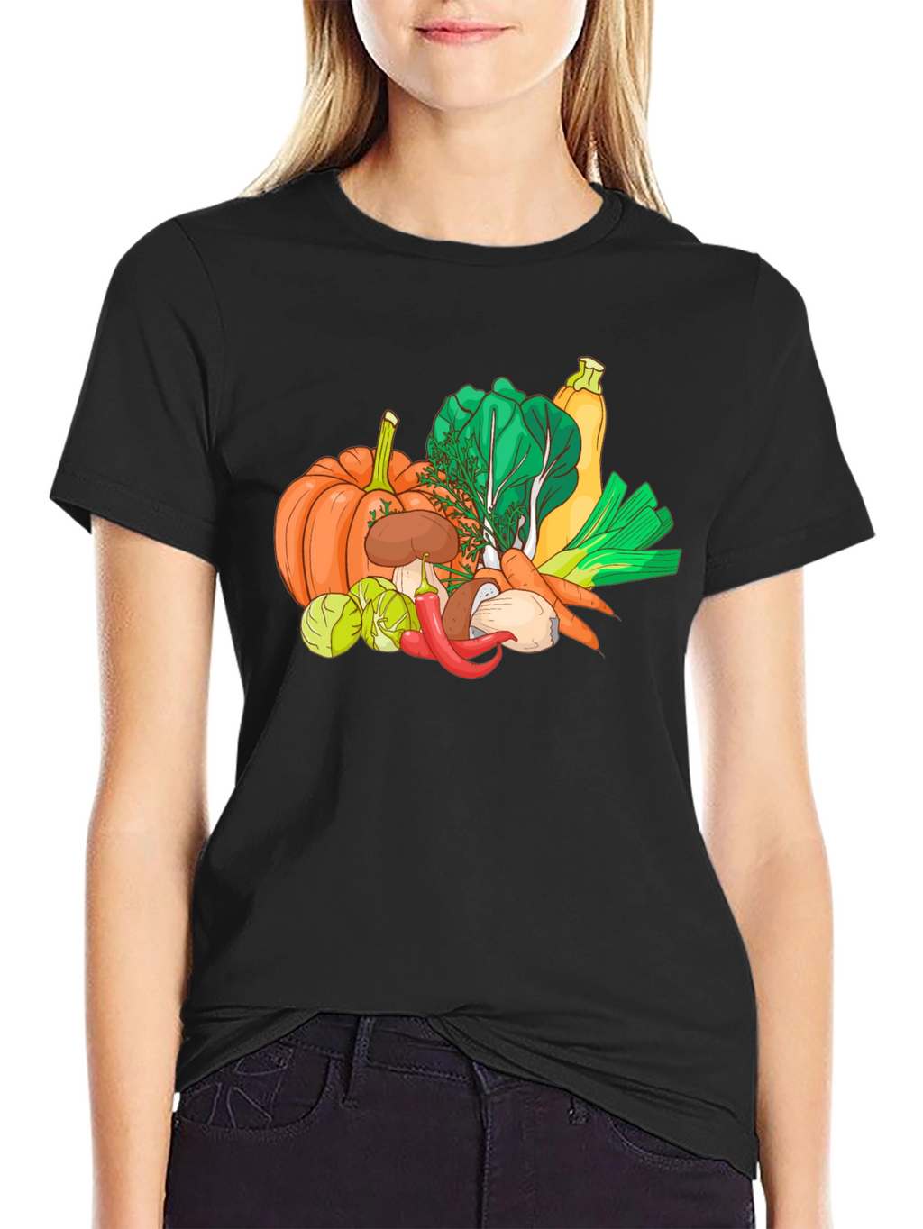 Vegetable Medley Graphic Tee - Black