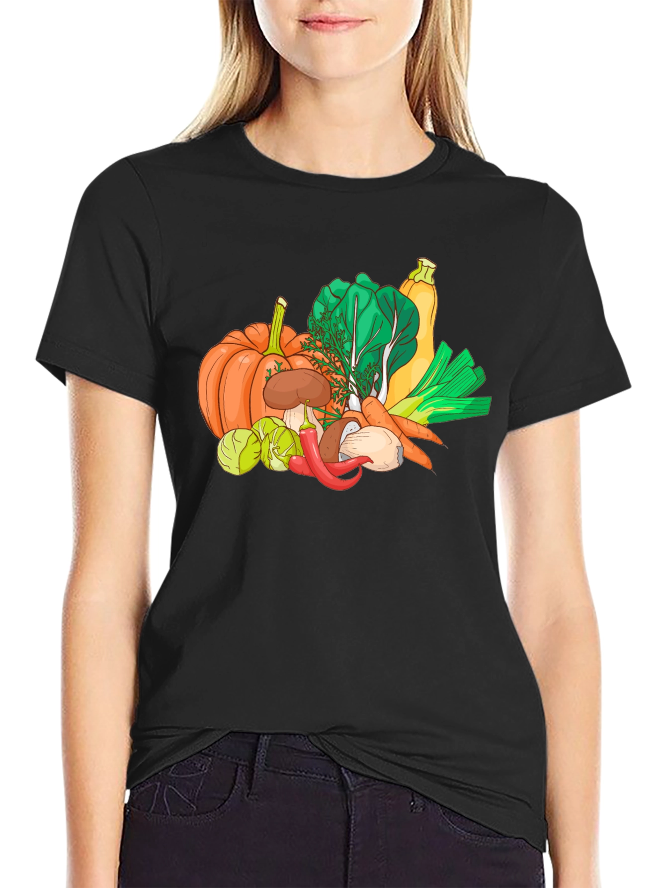 Vegetable Medley Graphic Tee - Black