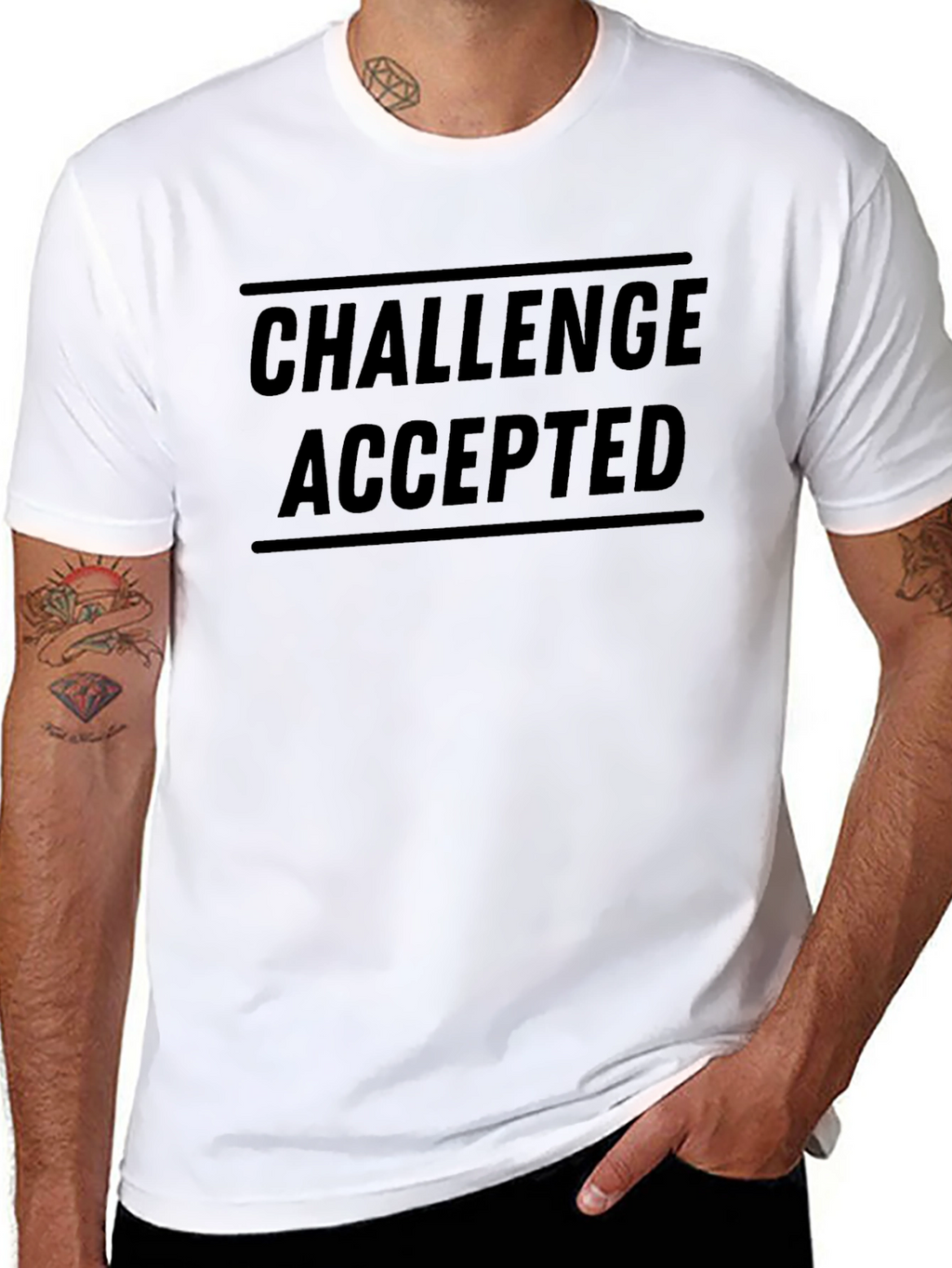 Challenge Accepted Black Graphic T-Shirt