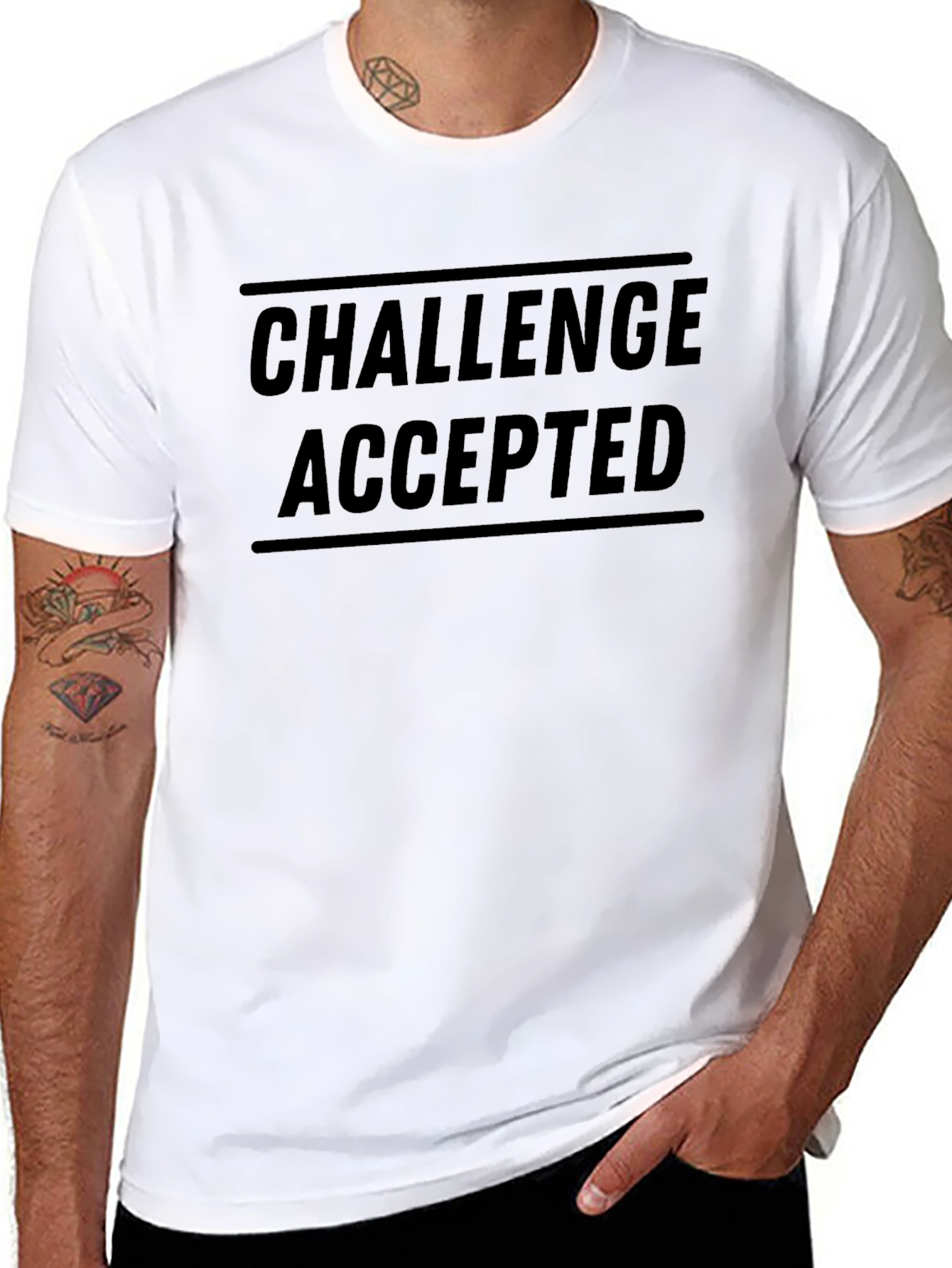 Challenge Accepted Black Graphic T-Shirt